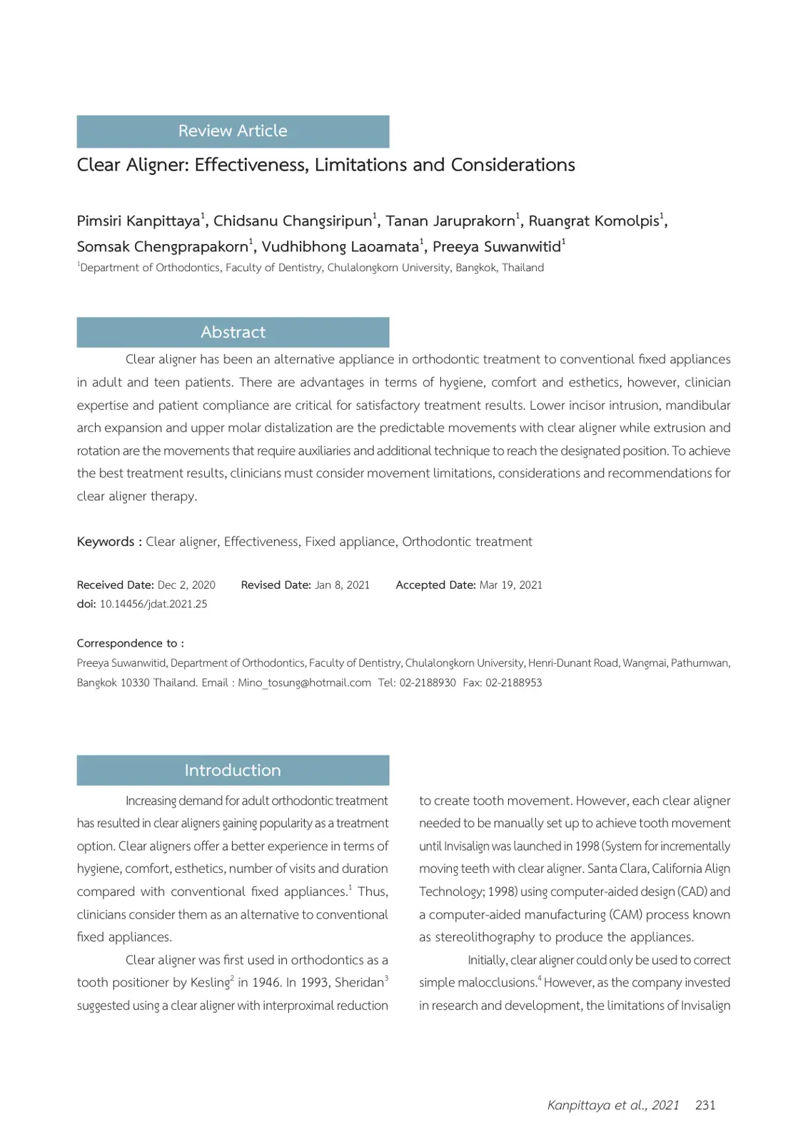 غلاف تقرير Clear Aligner: Effectiveness, Limitations and Considerations