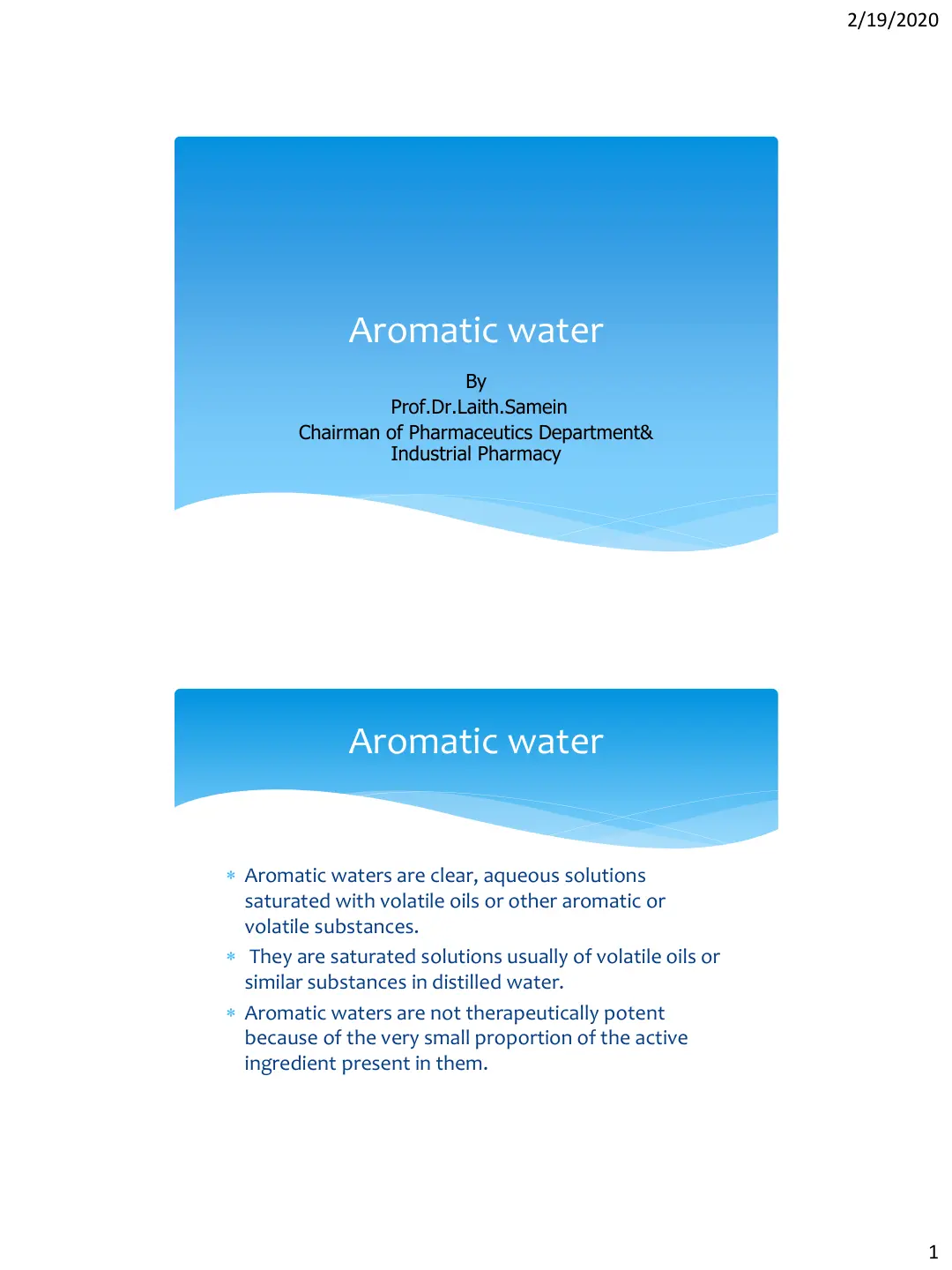 غلاف تقرير Aromatic water