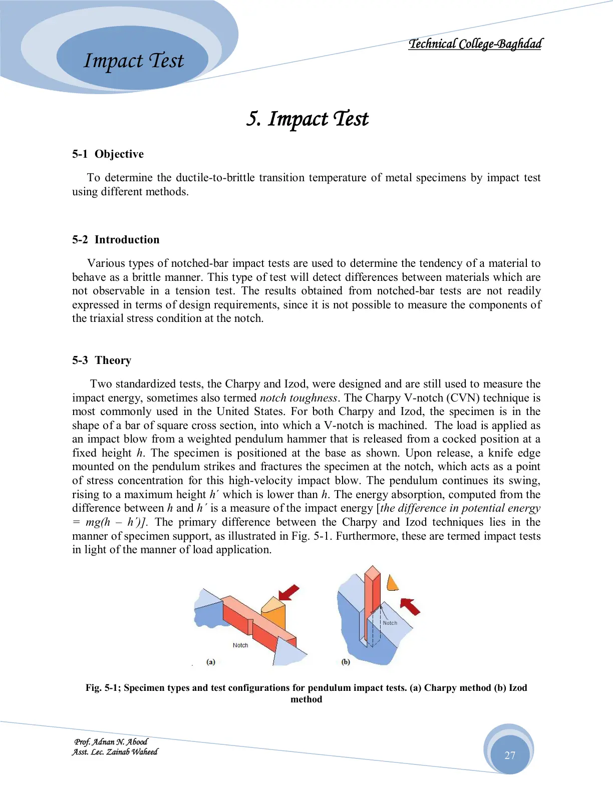 غلاف تقرير Impact Test