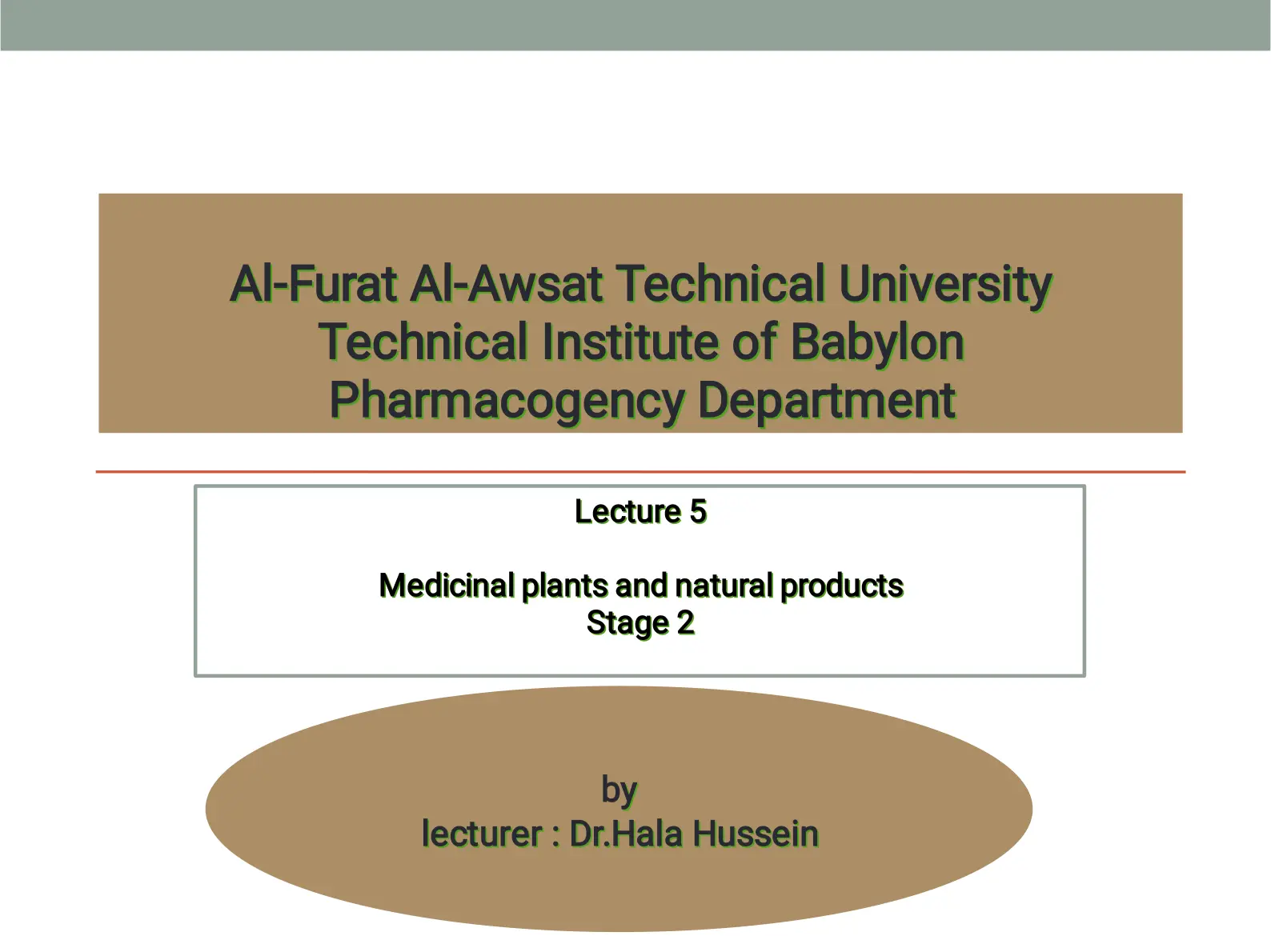 غلاف تقرير Medicinal Plants and Natural Products – Lecture 5