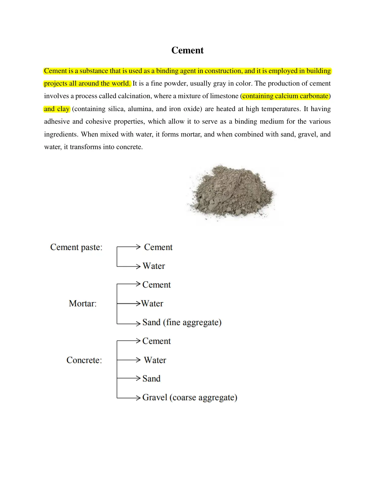 غلاف تقرير Cement