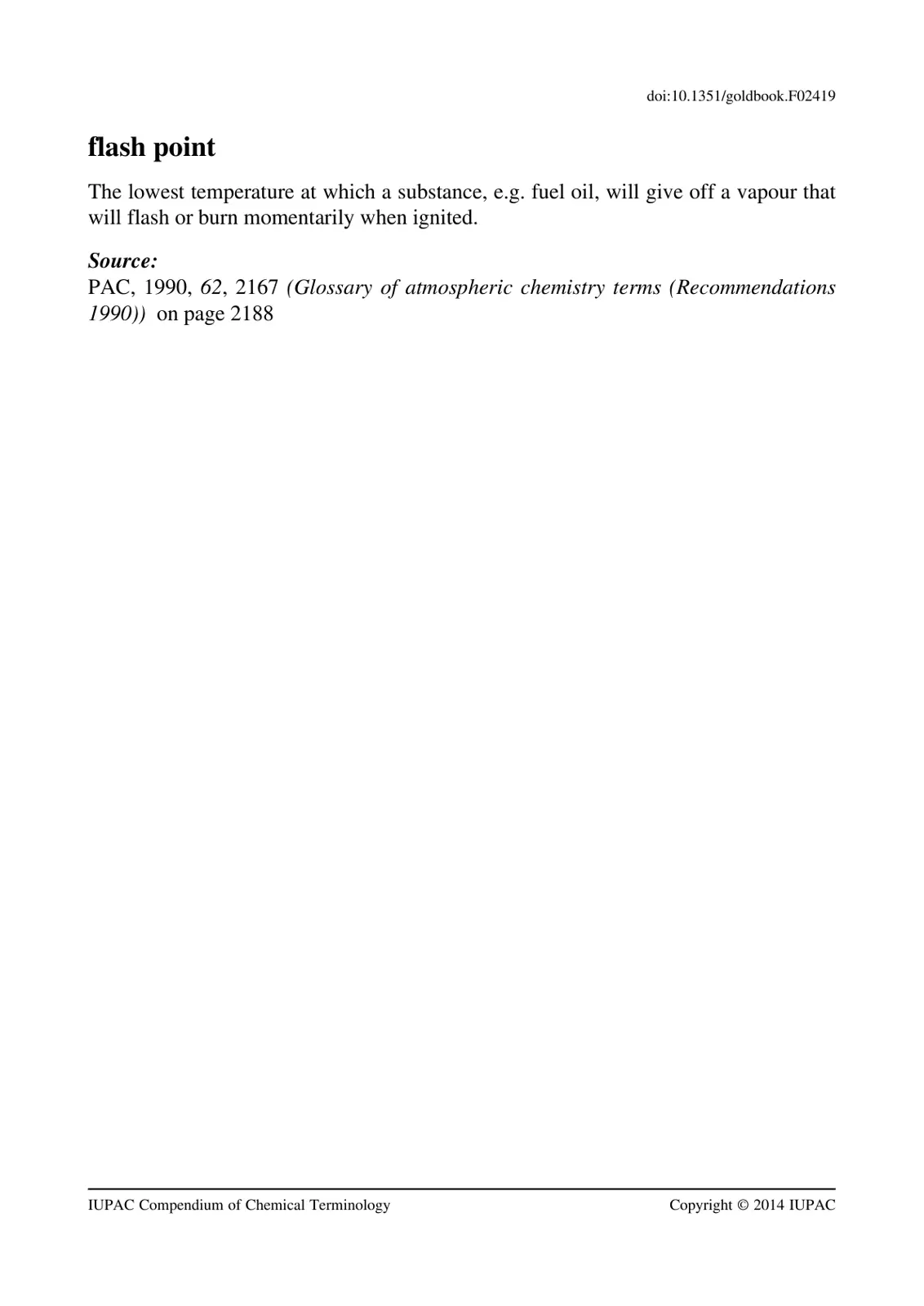 غلاف تقرير Flash Point (IUPAC Gold Book)