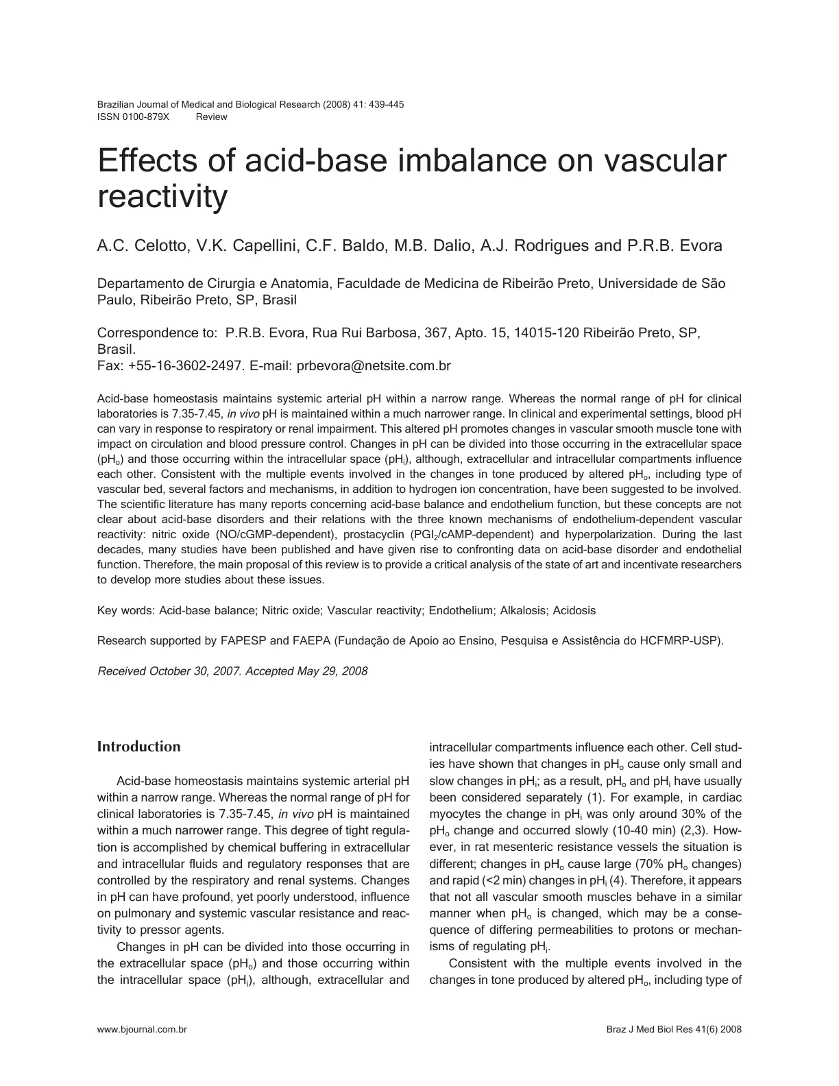 غلاف تقرير Effects of acid-base imbalance on vascular reactivity