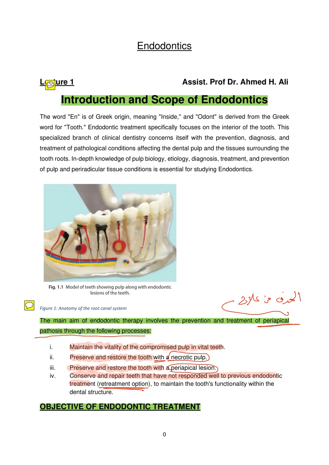 غلاف تقرير Introduction and Scope of Endodontics