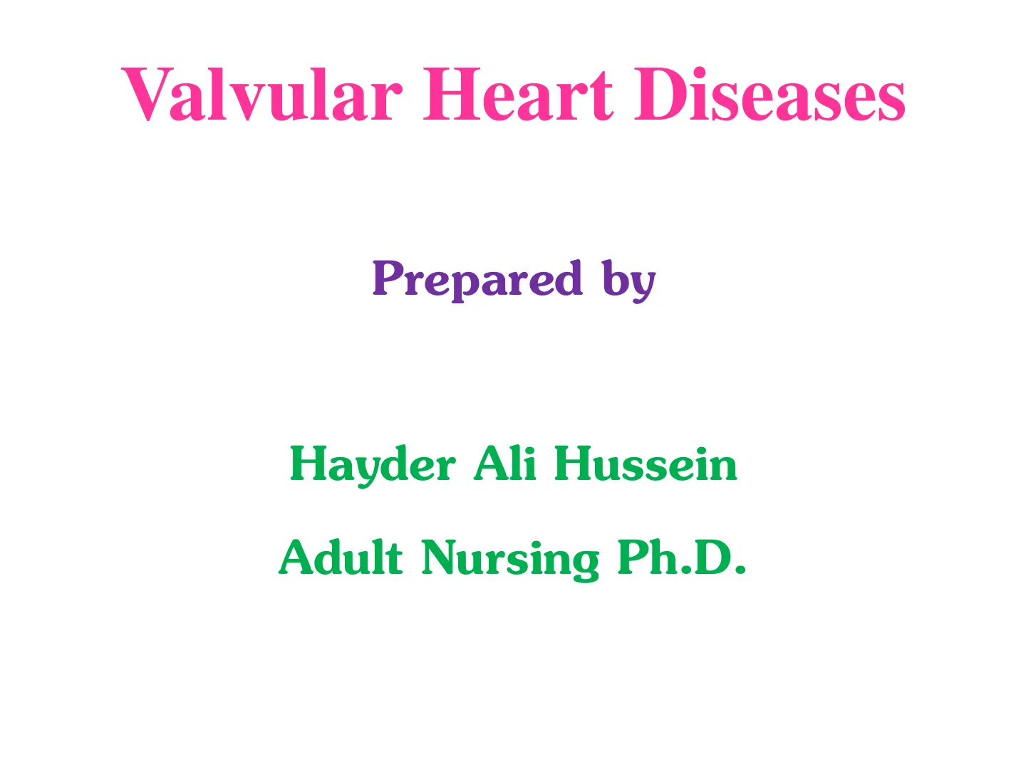 غلاف تقرير Valvular Heart Diseases
