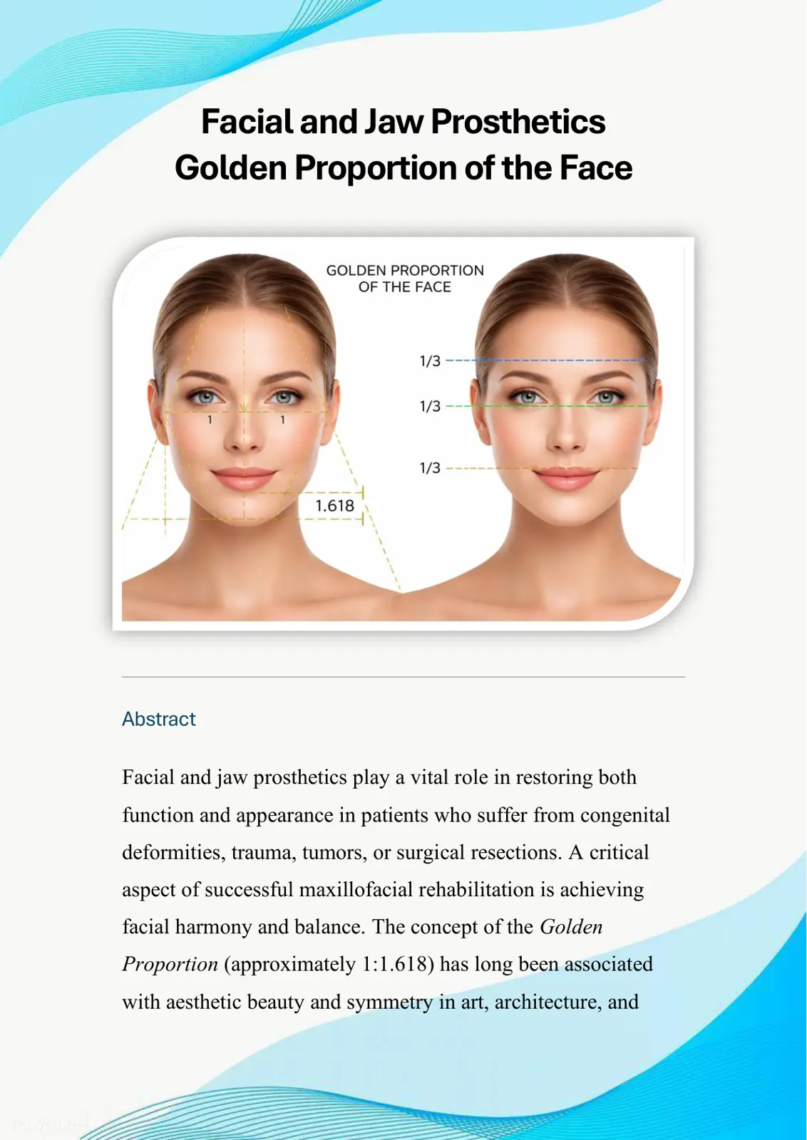 غلاف تقرير Facial and Jaw Prosthetics