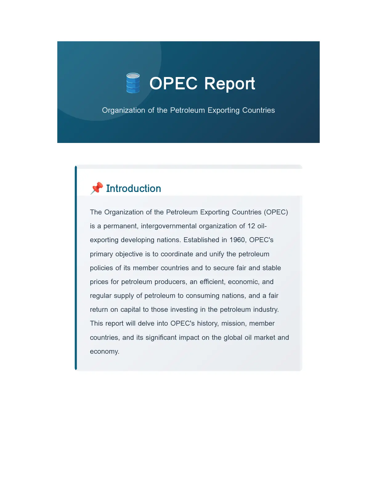 غلاف تقرير OPEC Report