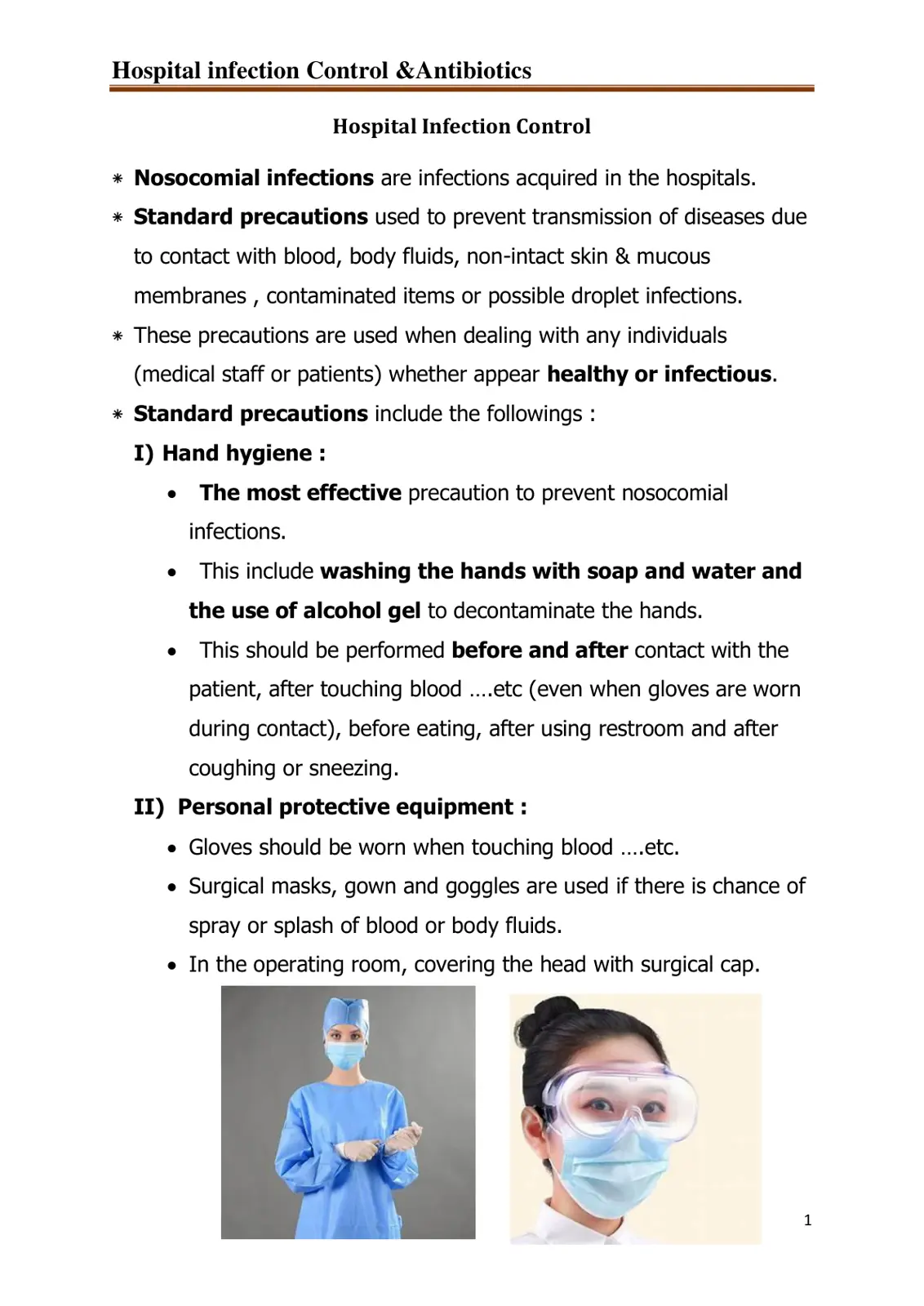 غلاف تقرير Hospital Infection Control & Antibiotics