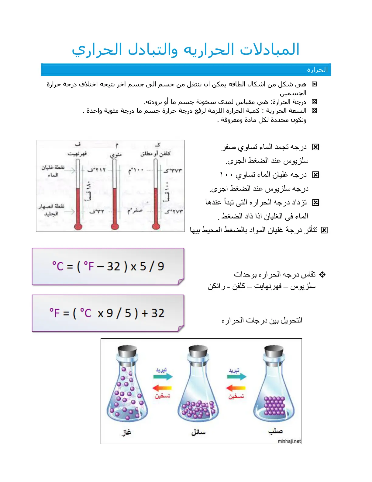غلاف تقرير المبادلات الحرارية والتبادل الحراري