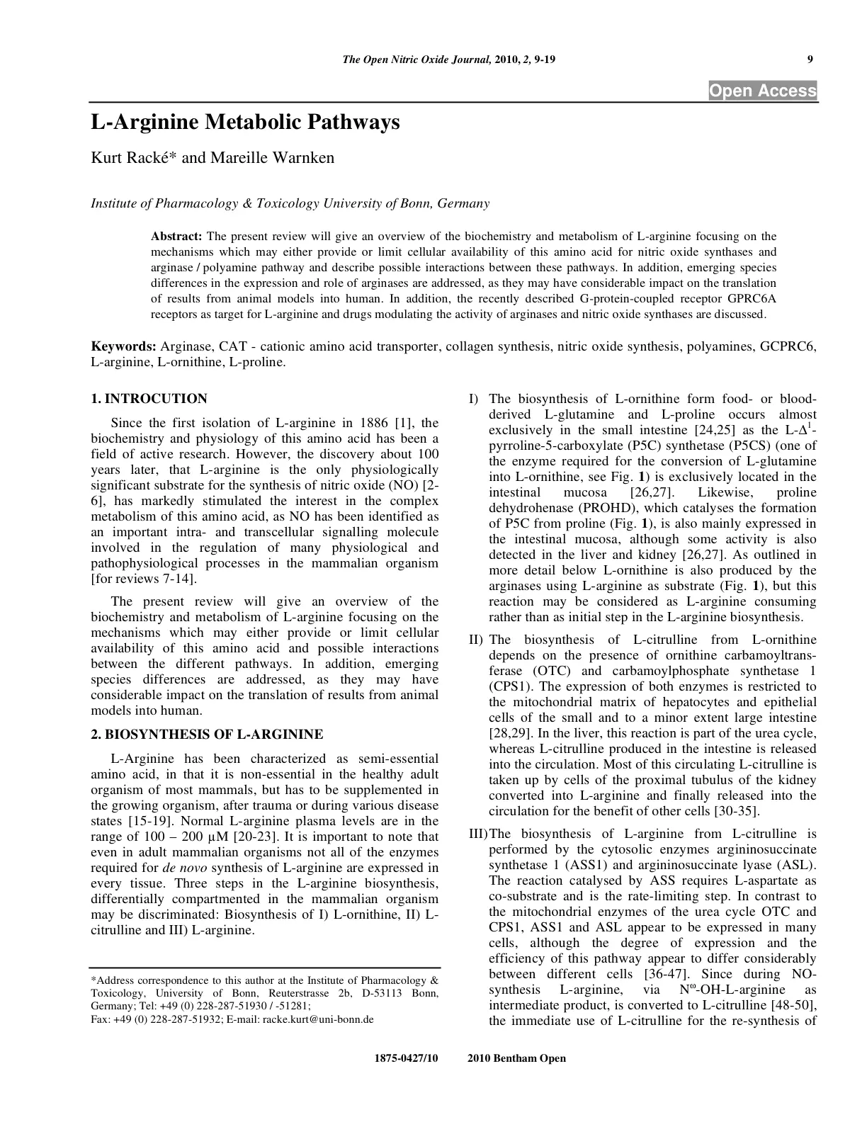 غلاف تقرير L-Arginine Metabolic Pathways