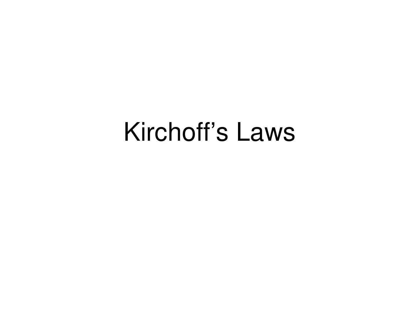 غلاف تقرير Kirchoff's Laws