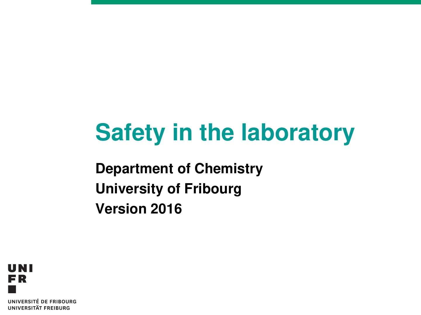 غلاف تقرير Safety in the laboratory