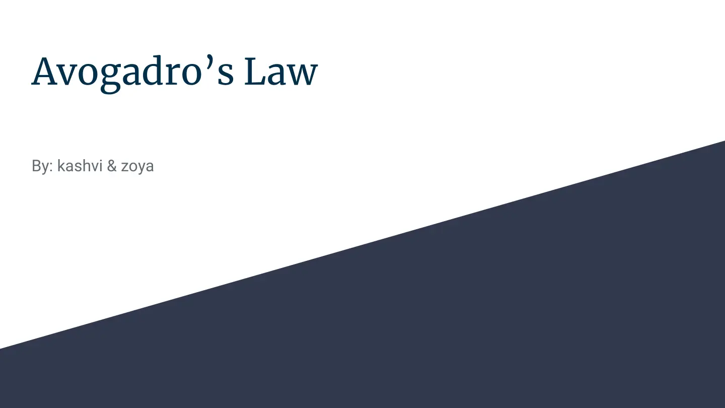 غلاف تقرير Avogadro's Law
