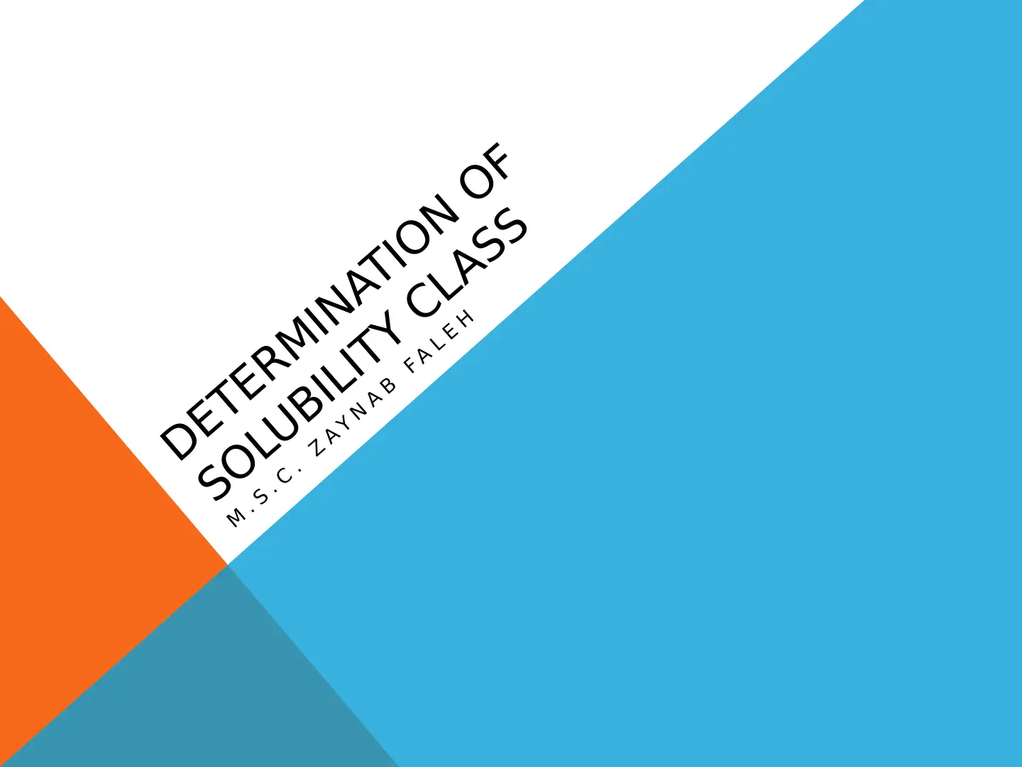 غلاف تقرير Determination of Solubility Class