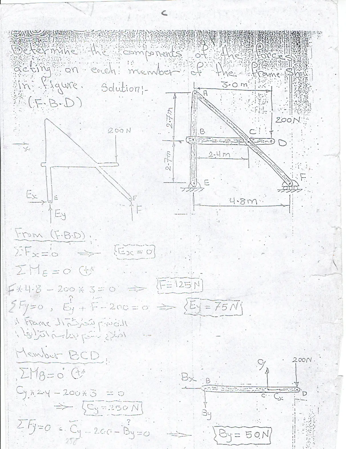 غلاف تقرير Frame Equilibrium Analysis Solved Example