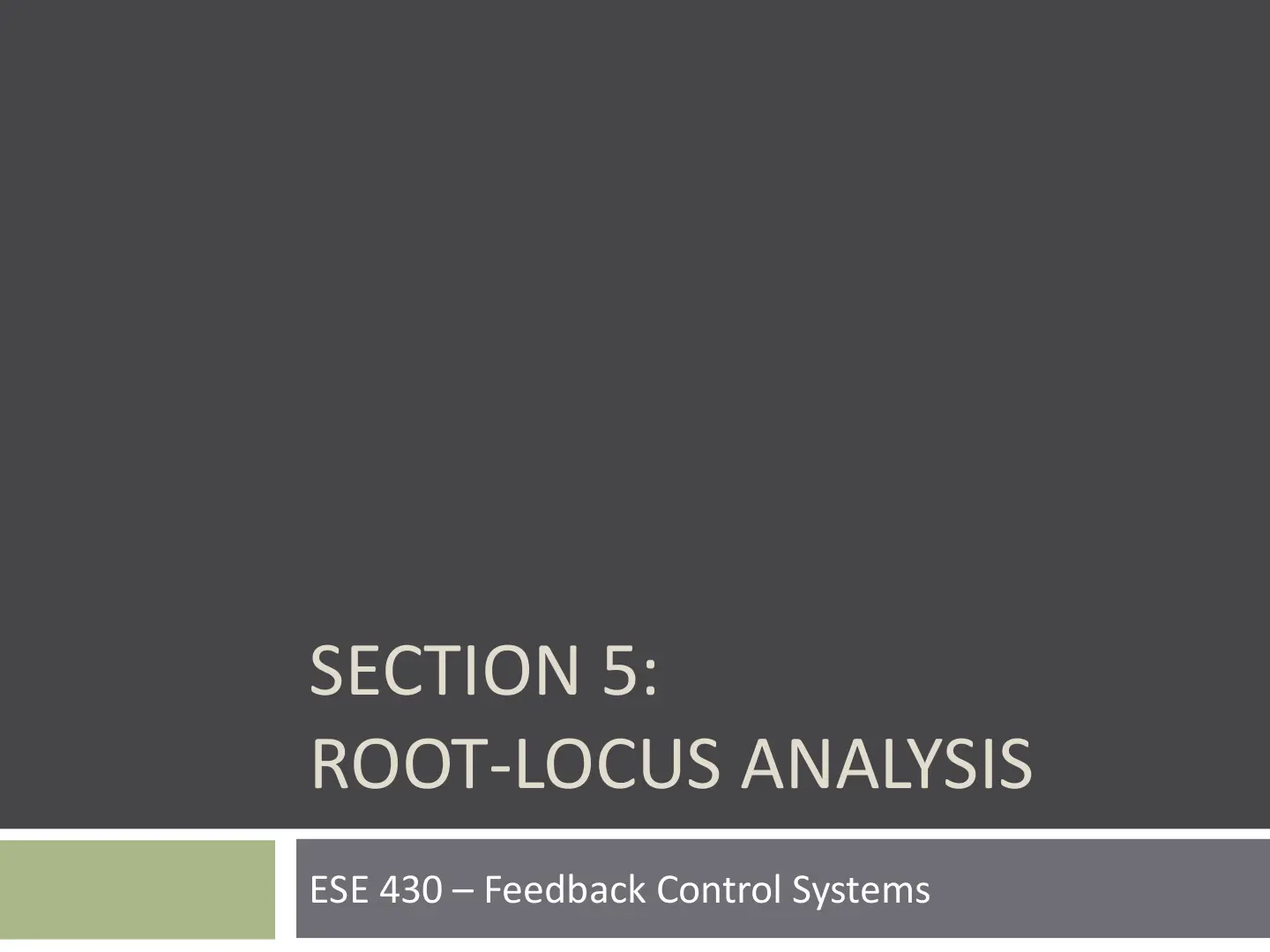 غلاف تقرير ROOT-LOCUS ANALYSIS