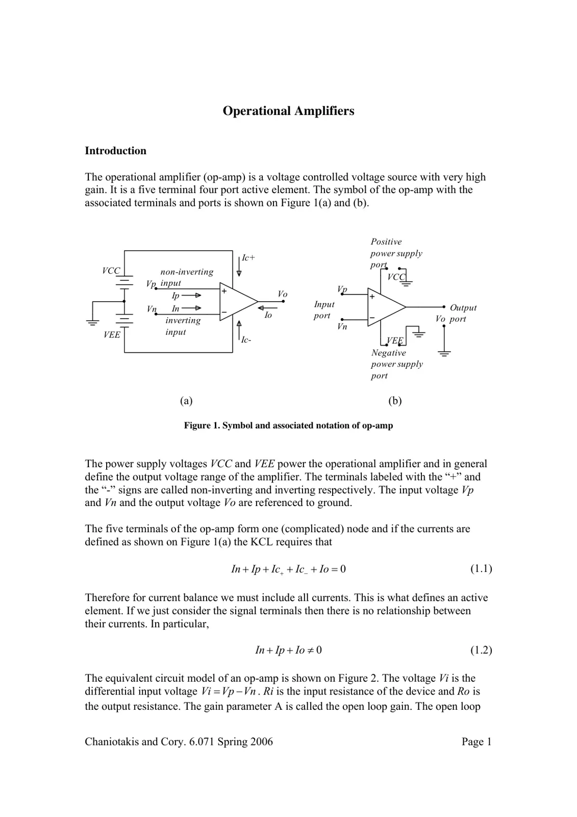 غلاف تقرير Operational Amplifiers