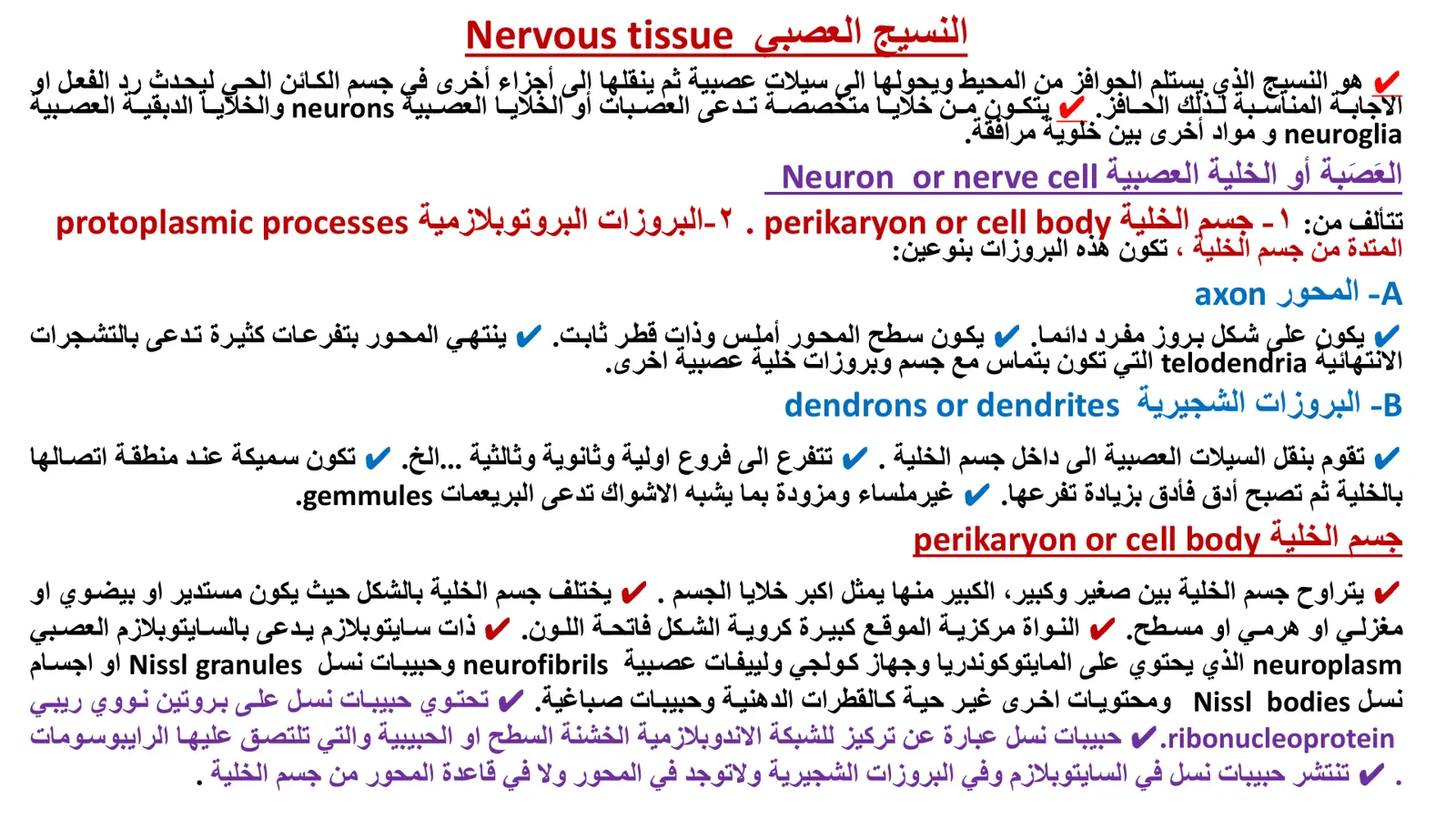 غلاف تقرير النسيج العصبي Nervous tissue والخلية العصبية Neuron or nerve cell
