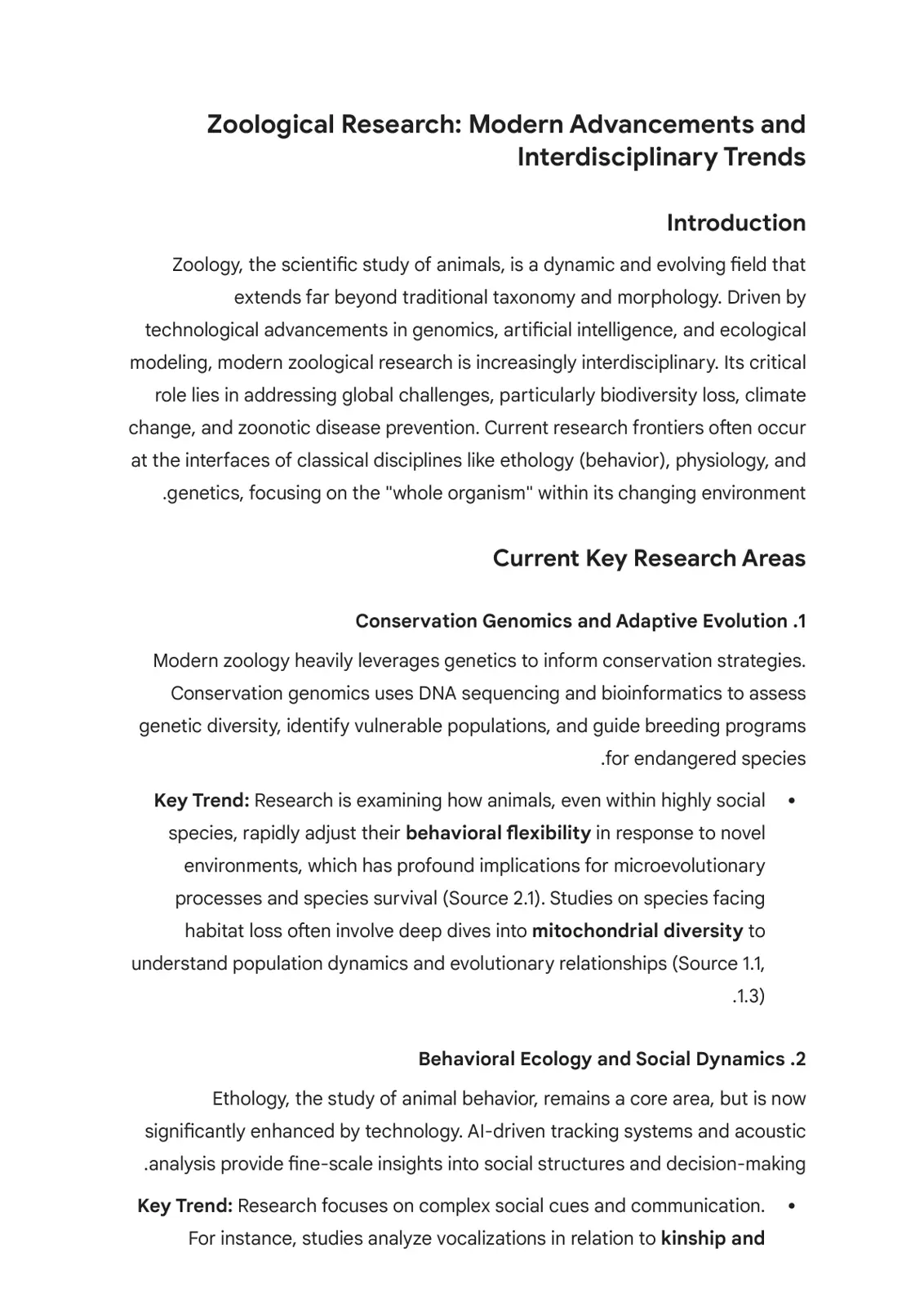 غلاف تقرير Zoological Research: Modern Advancements and Interdisciplinary Trends