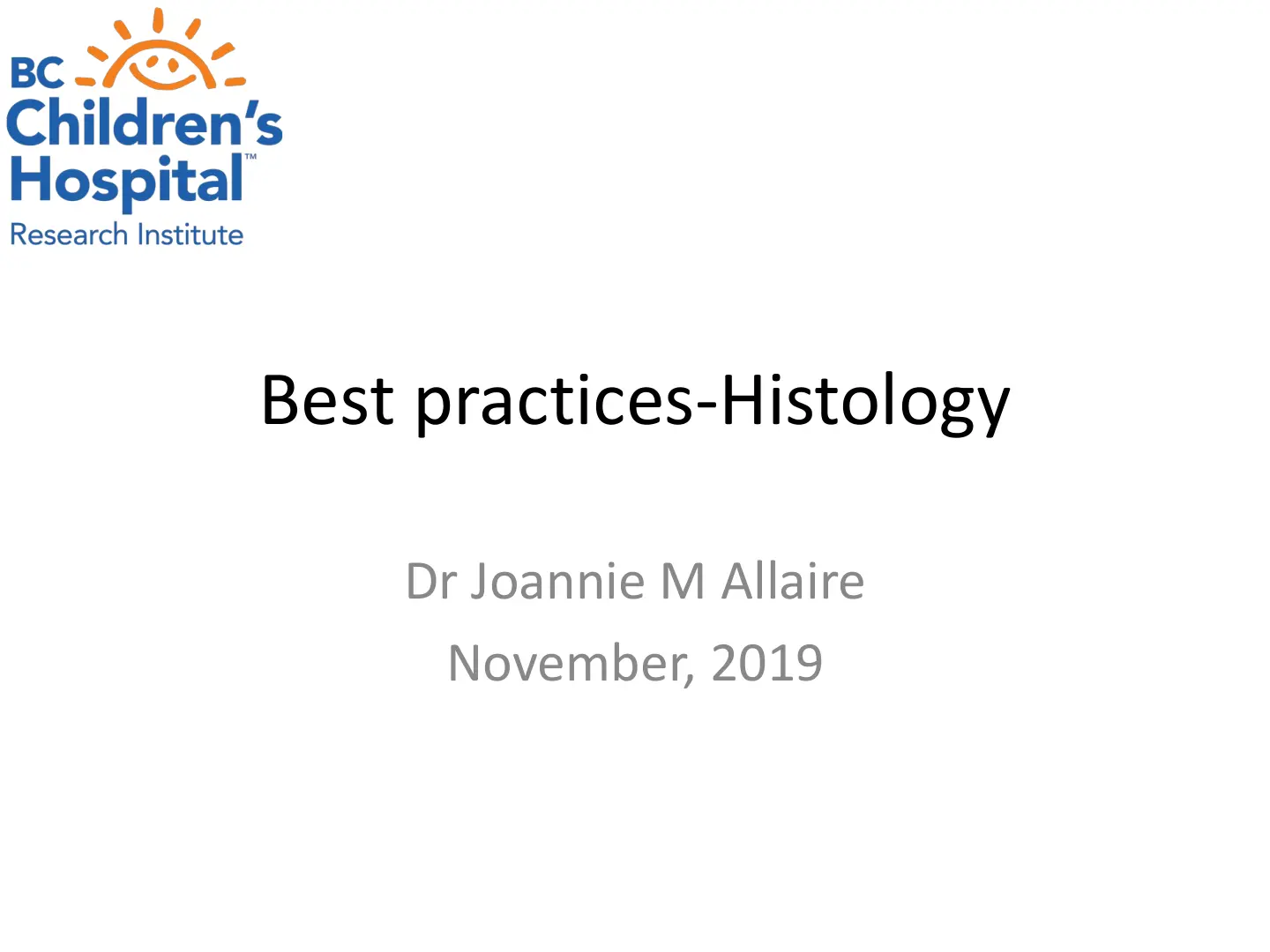 غلاف تقرير Best Practices-Histology