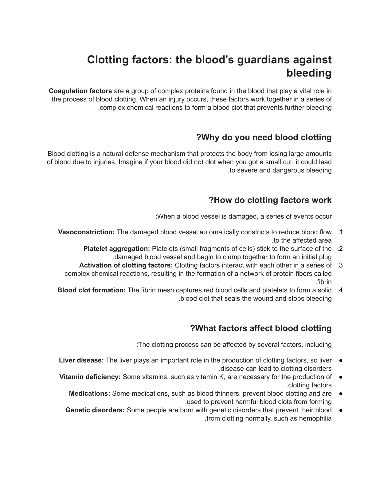 غلاف تقرير Clotting Factors: The Blood's Guardians Against Bleeding