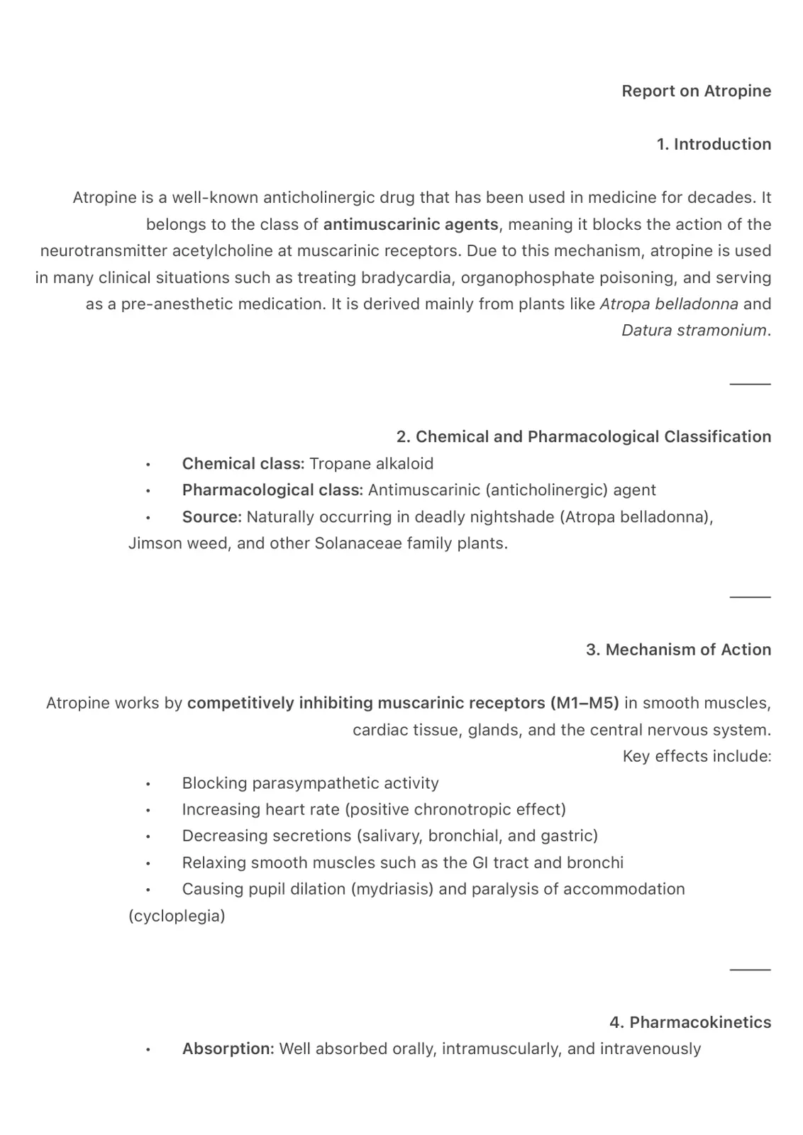 غلاف تقرير Report on Atropine