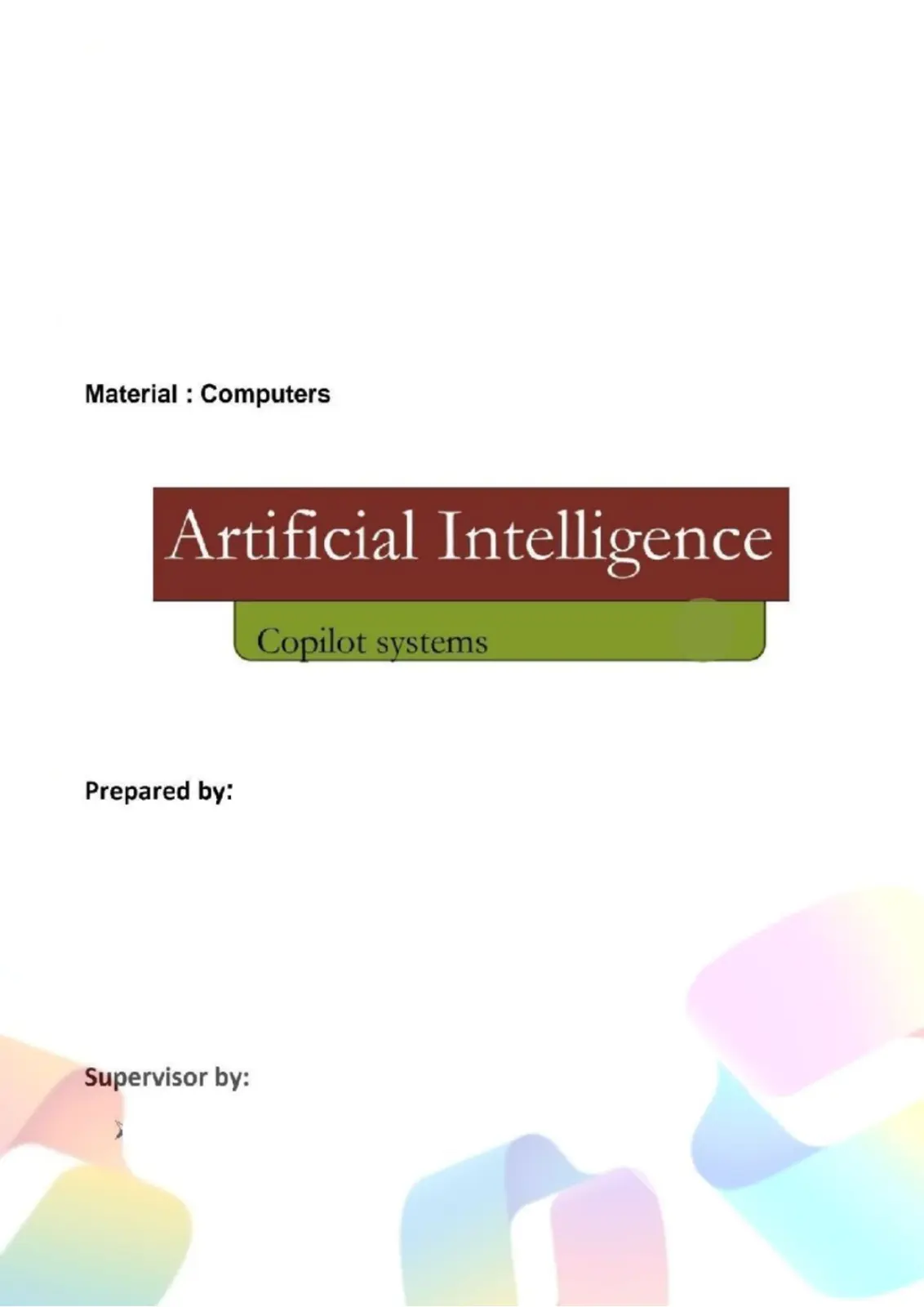 غلاف تقرير Artificial Intelligence: Copilot systems
