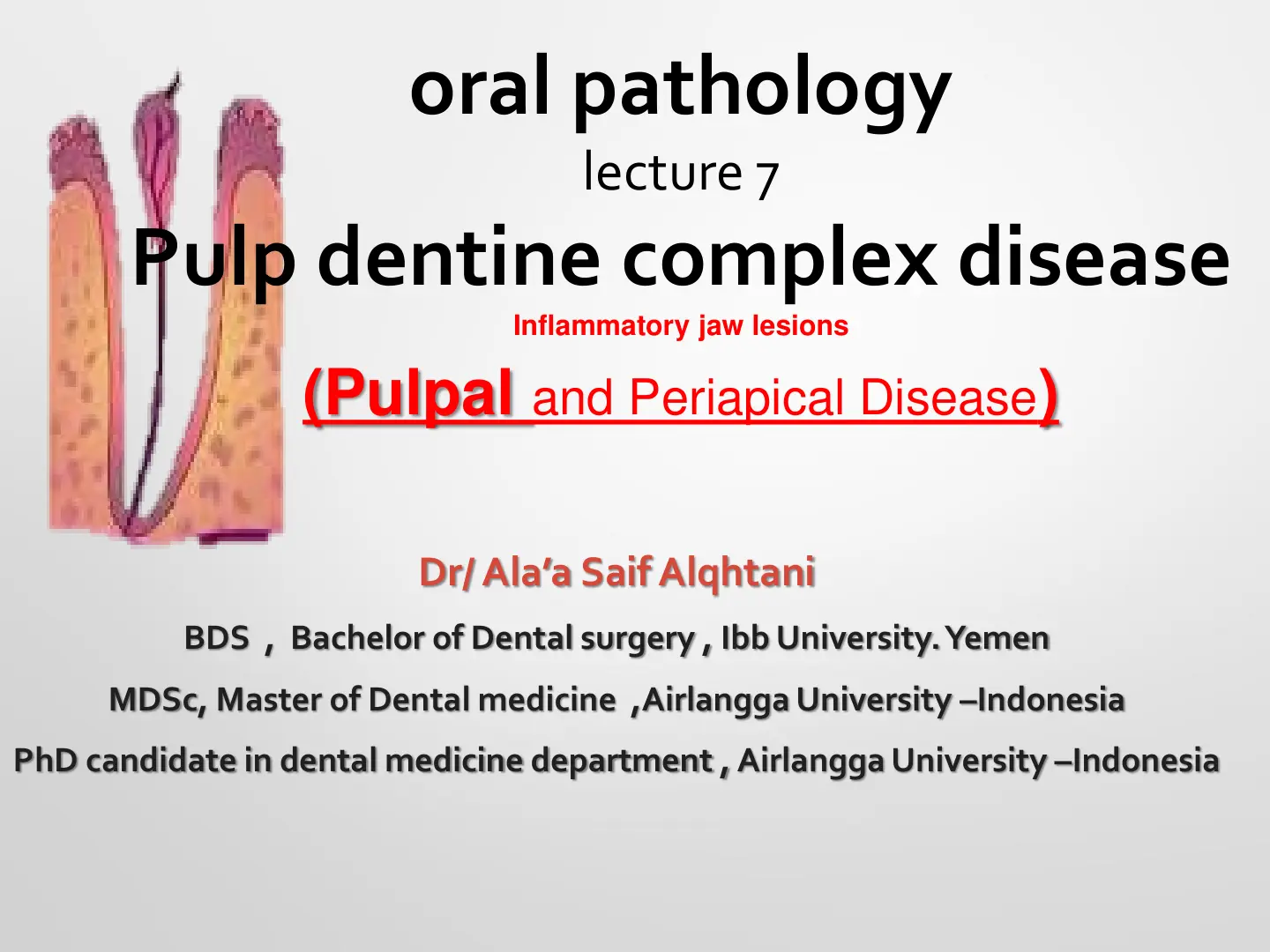 غلاف تقرير Pulp dentine complex disease: Inflammatory jaw lesions