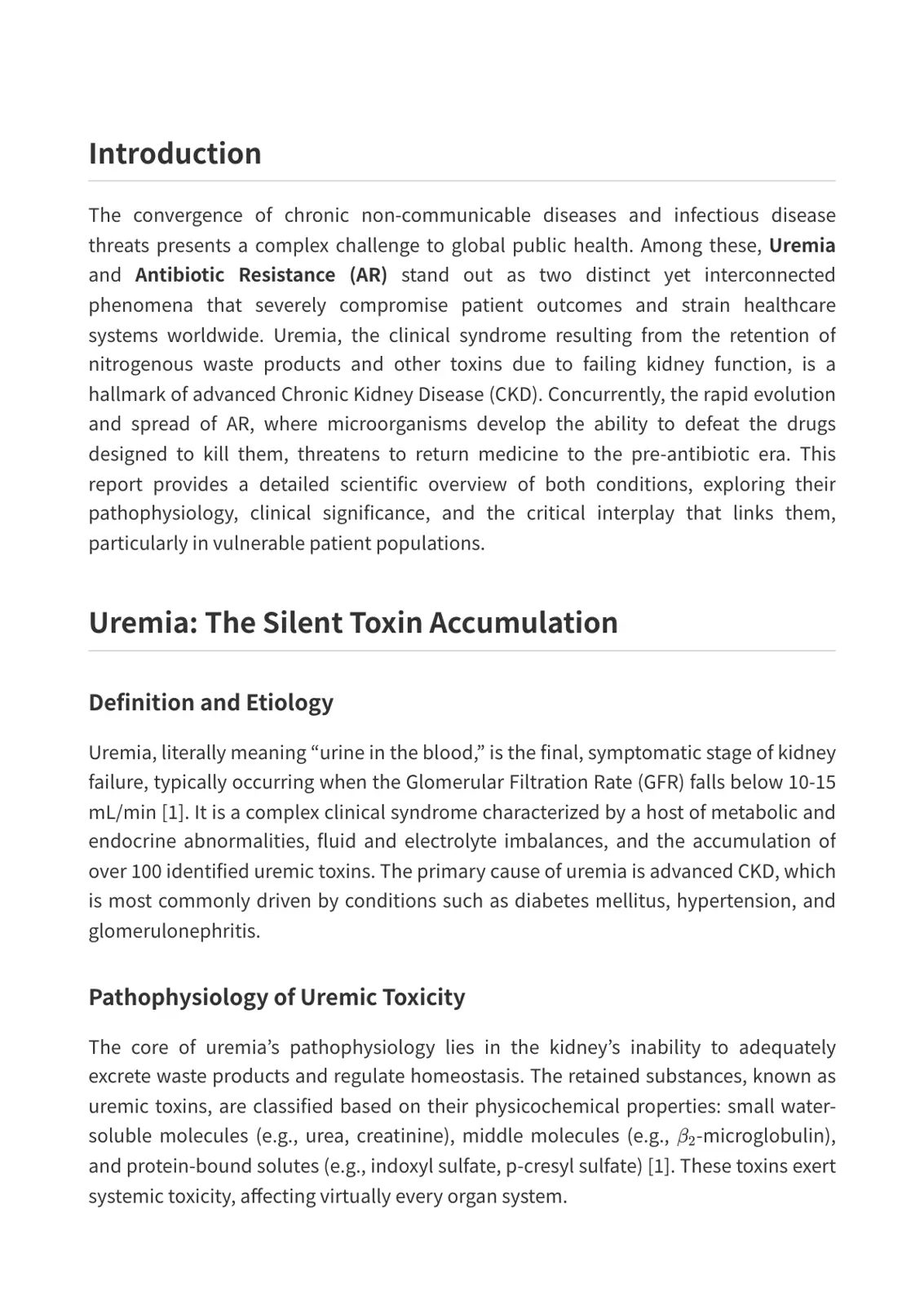 غلاف تقرير UREMIA AND ANTIBIOTIC RESISTANCE