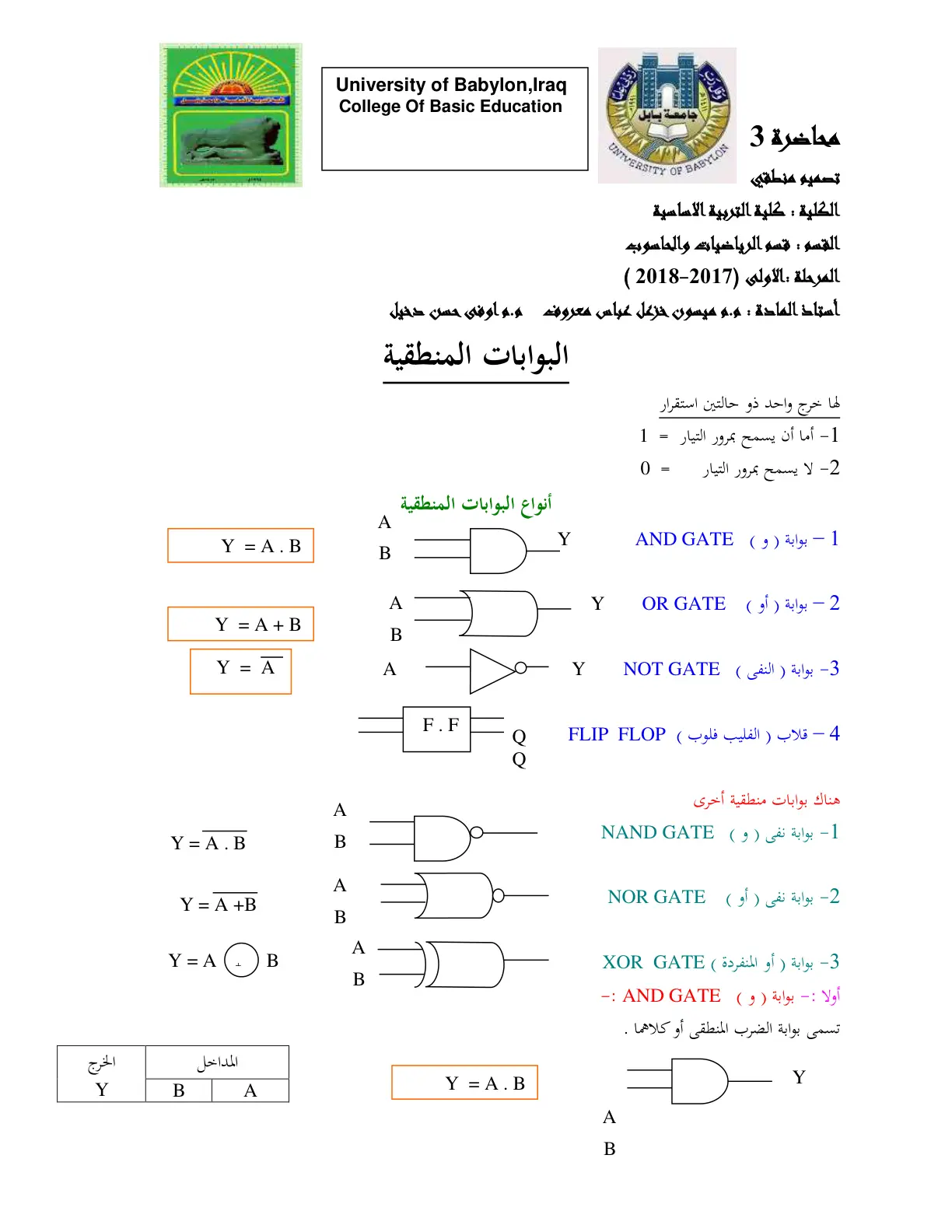 غلاف تقرير تصميم منطقي