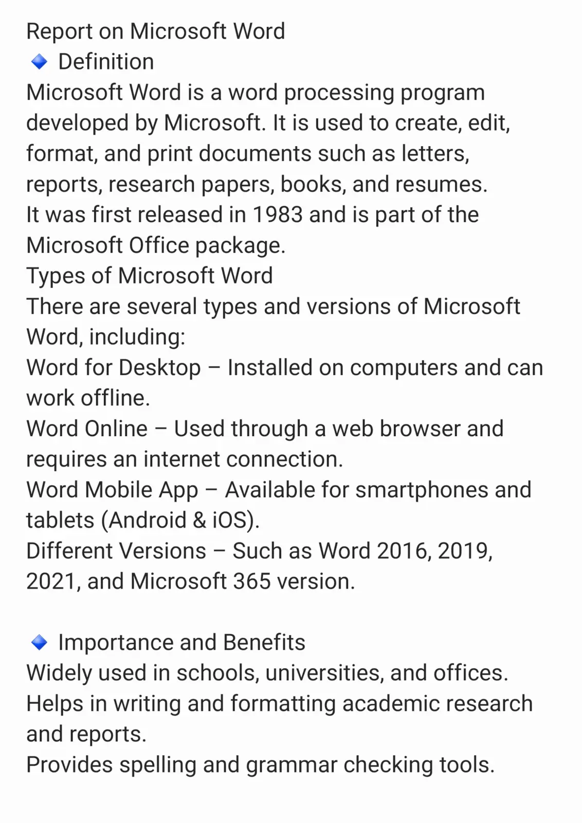 غلاف تقرير Report on Microsoft Word