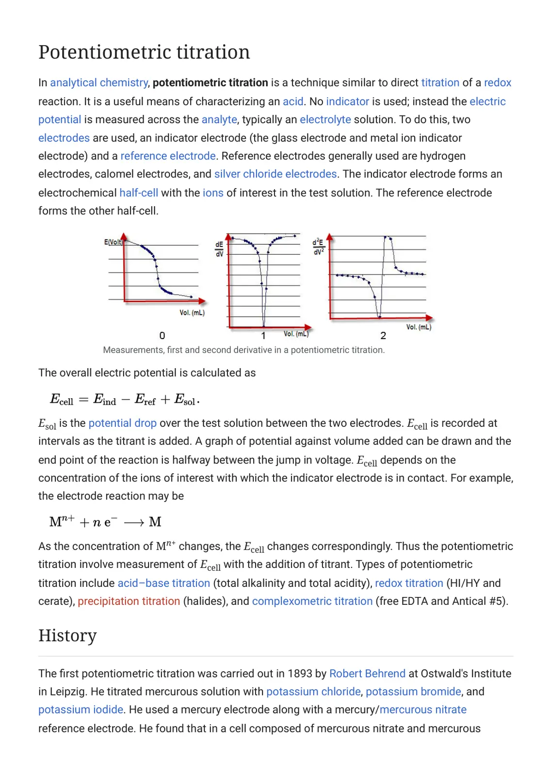 غلاف تقرير Potentiometric Titration