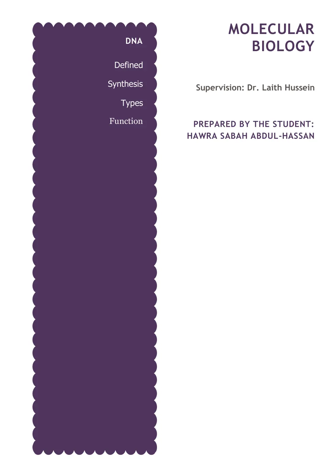 غلاف تقرير DNA: Molecular Biology — Defined, Synthesis, Types, Function