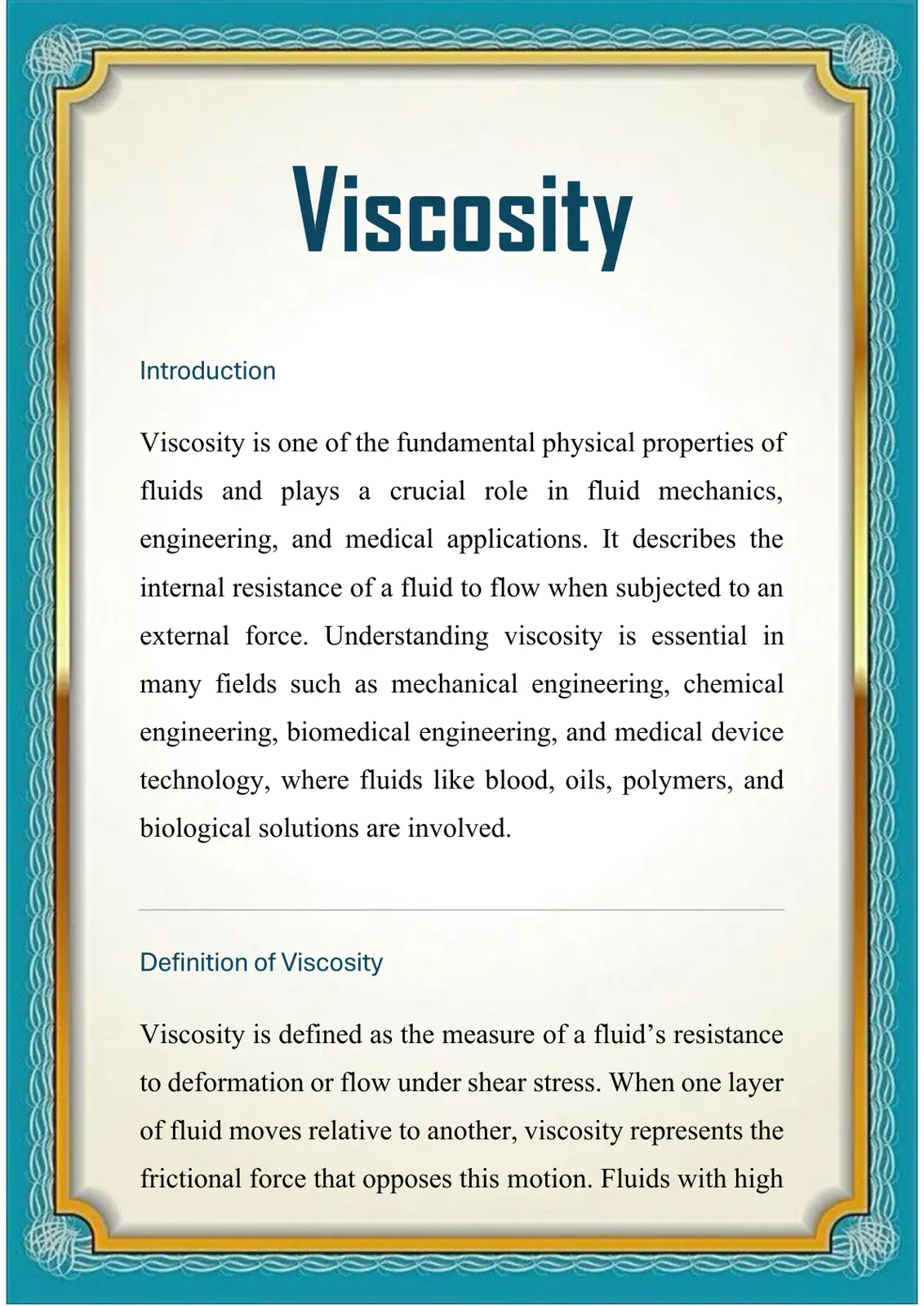 غلاف تقرير Viscosity