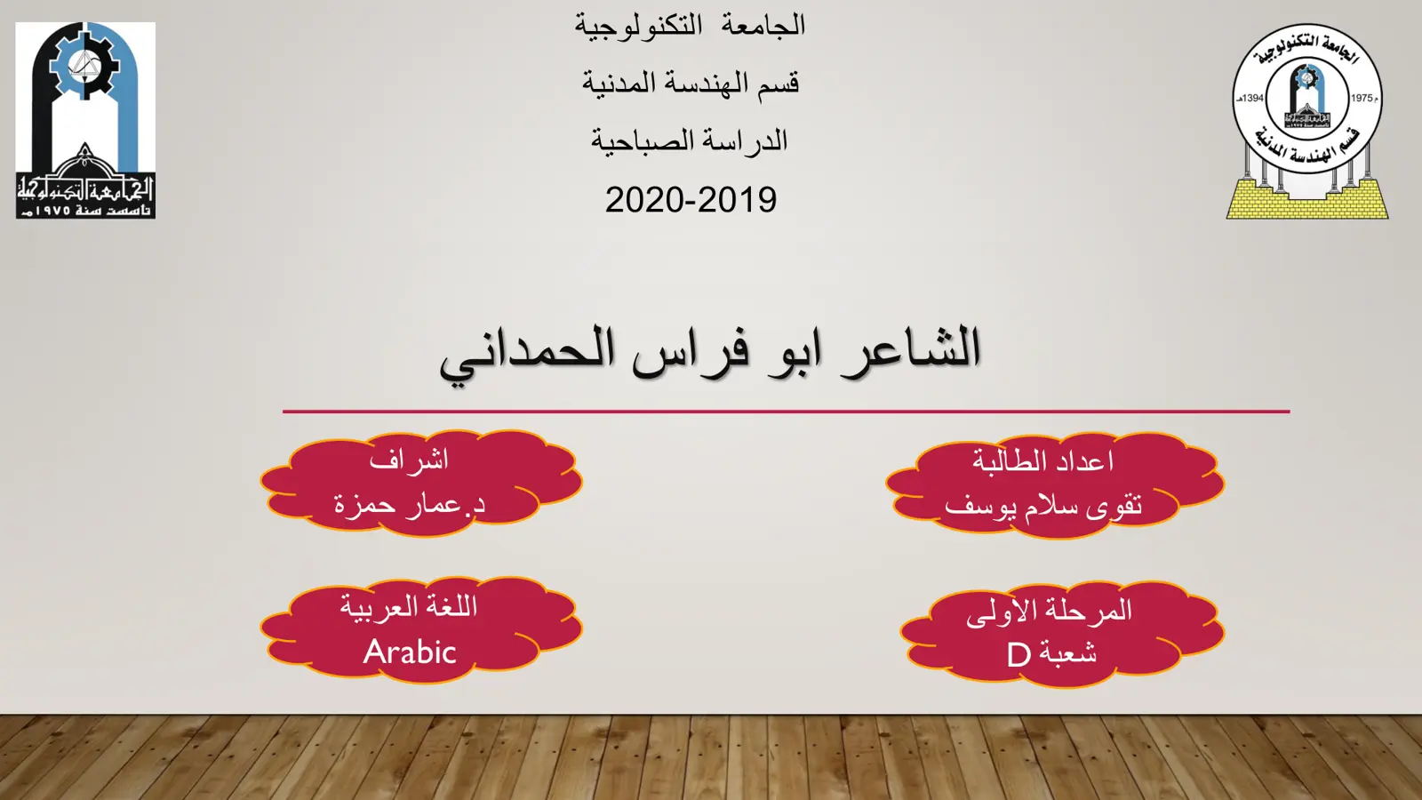 غلاف تقرير الشاعر ابو فراس الحمداني