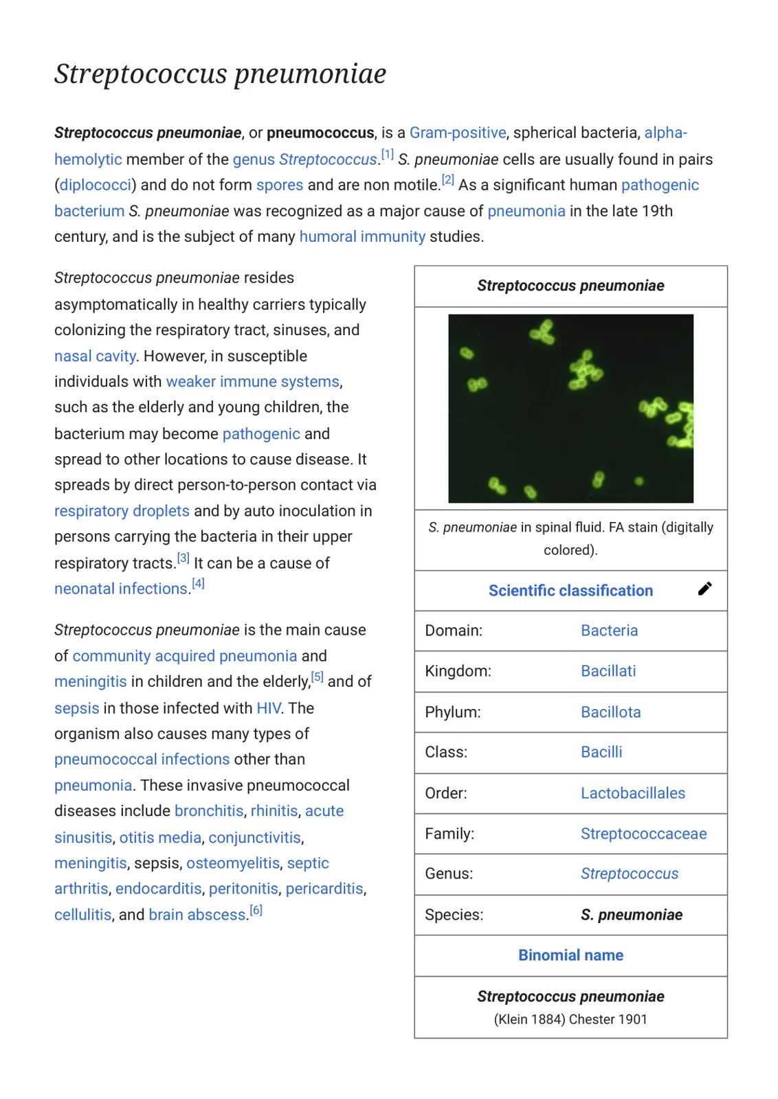 غلاف تقرير Streptococcus pneumoniae