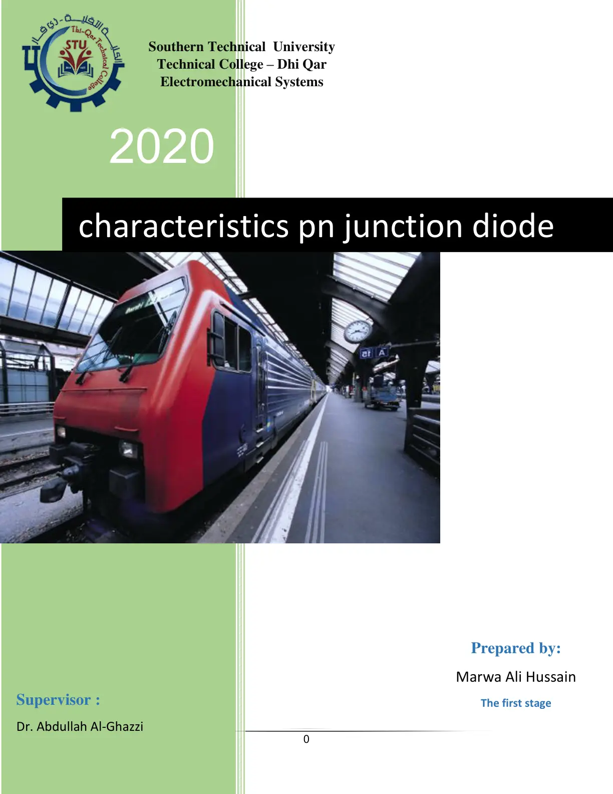 غلاف تقرير characteristics pn junction diode