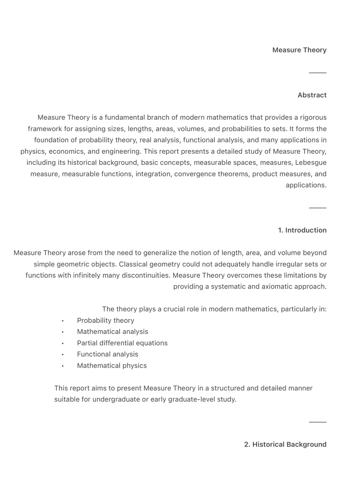 غلاف تقرير Measure Theory