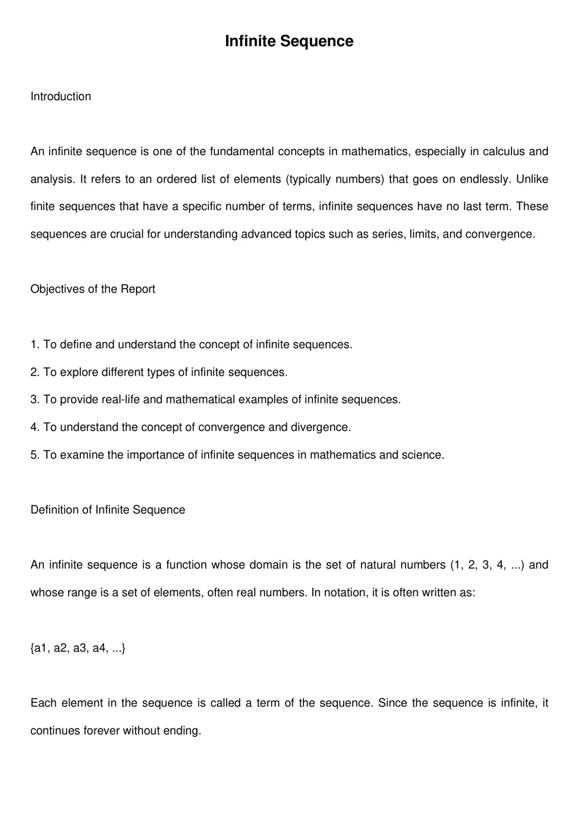 غلاف تقرير Infinite Sequence