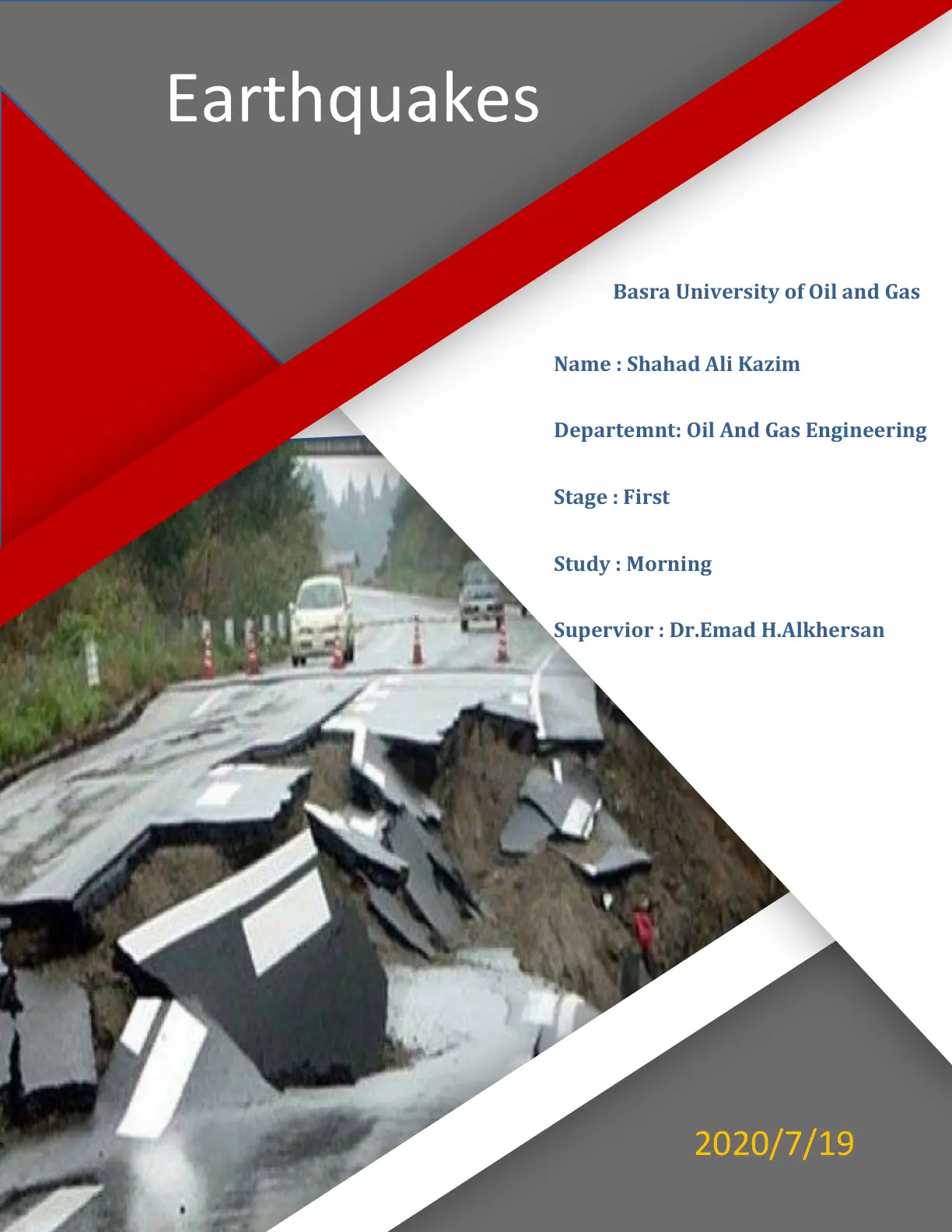 غلاف تقرير Earthquakes