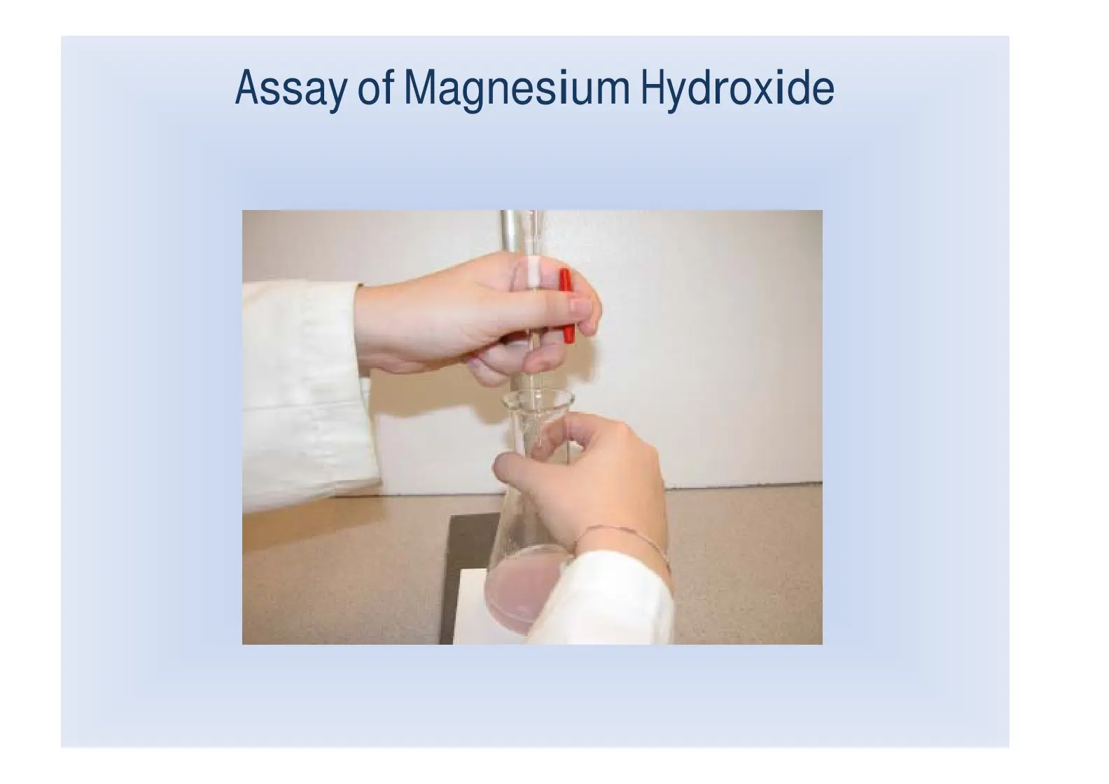 غلاف تقرير Assay of Magnesium Hydroxide