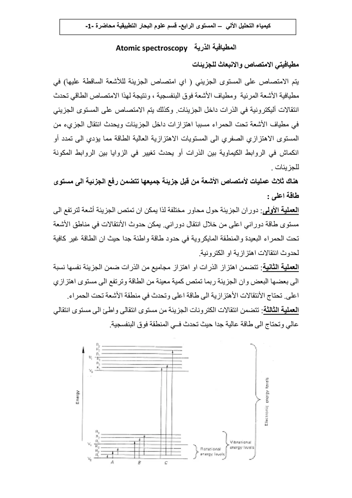 غلاف تقرير كيمياء التحليل الآلي - المستوى الرابع - قسم علوم البحار التطبيقية محاضرة -1-