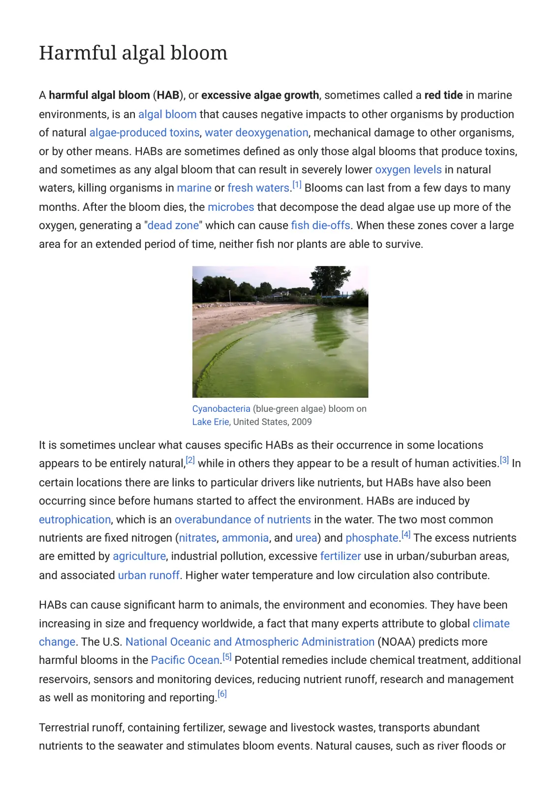 غلاف تقرير Harmful algal bloom