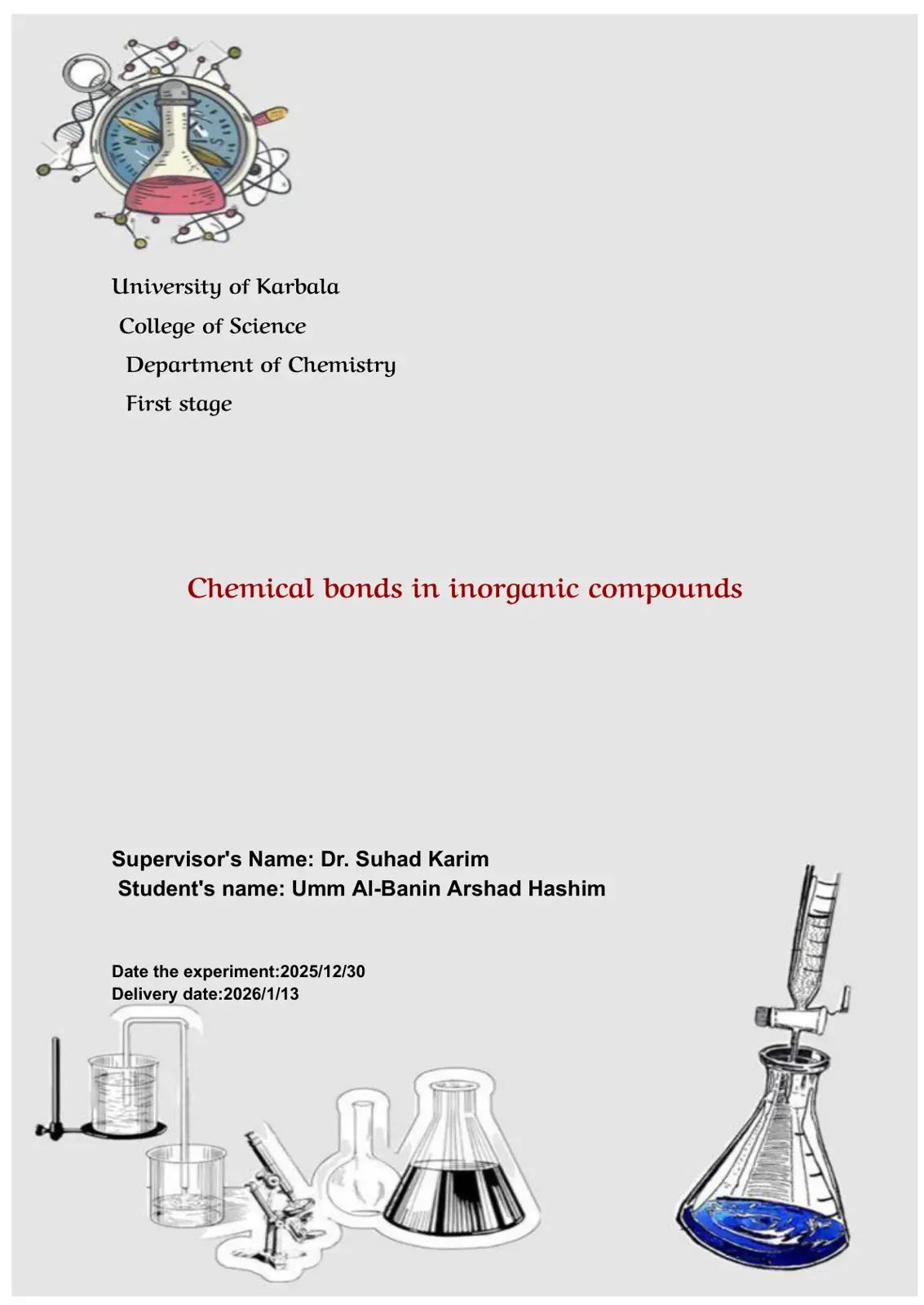 غلاف تقرير Chemical bonds in inorganic compounds