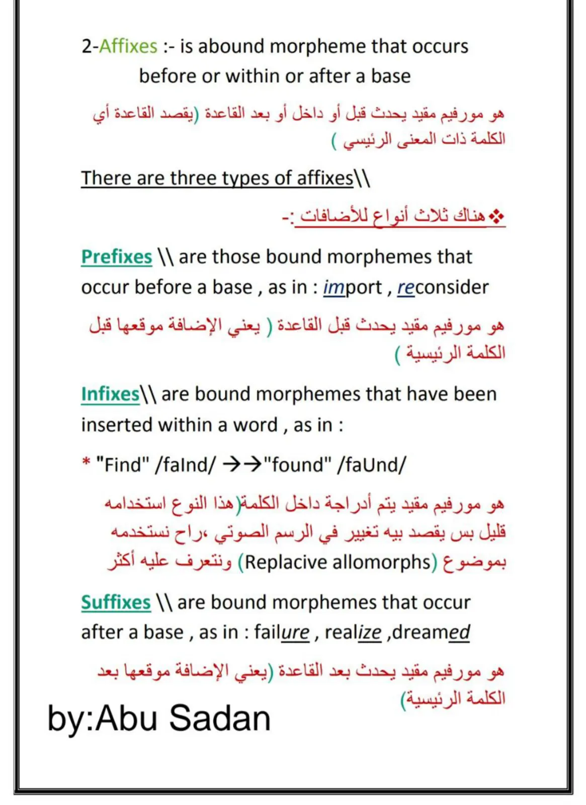 غلاف تقرير Affixes