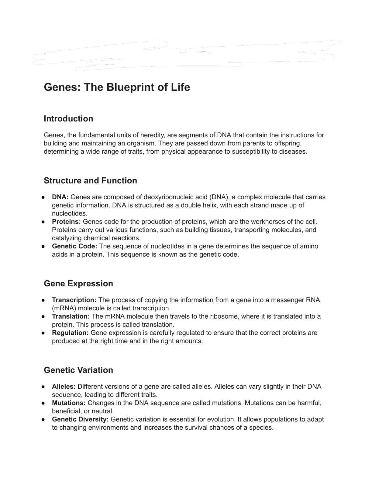غلاف تقرير Genes: The Blueprint of Life