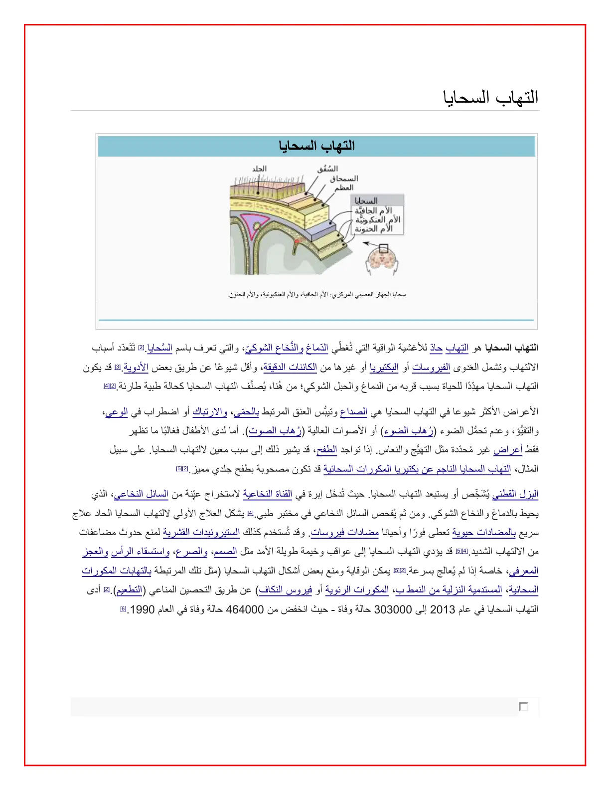 غلاف تقرير التهاب السحايا