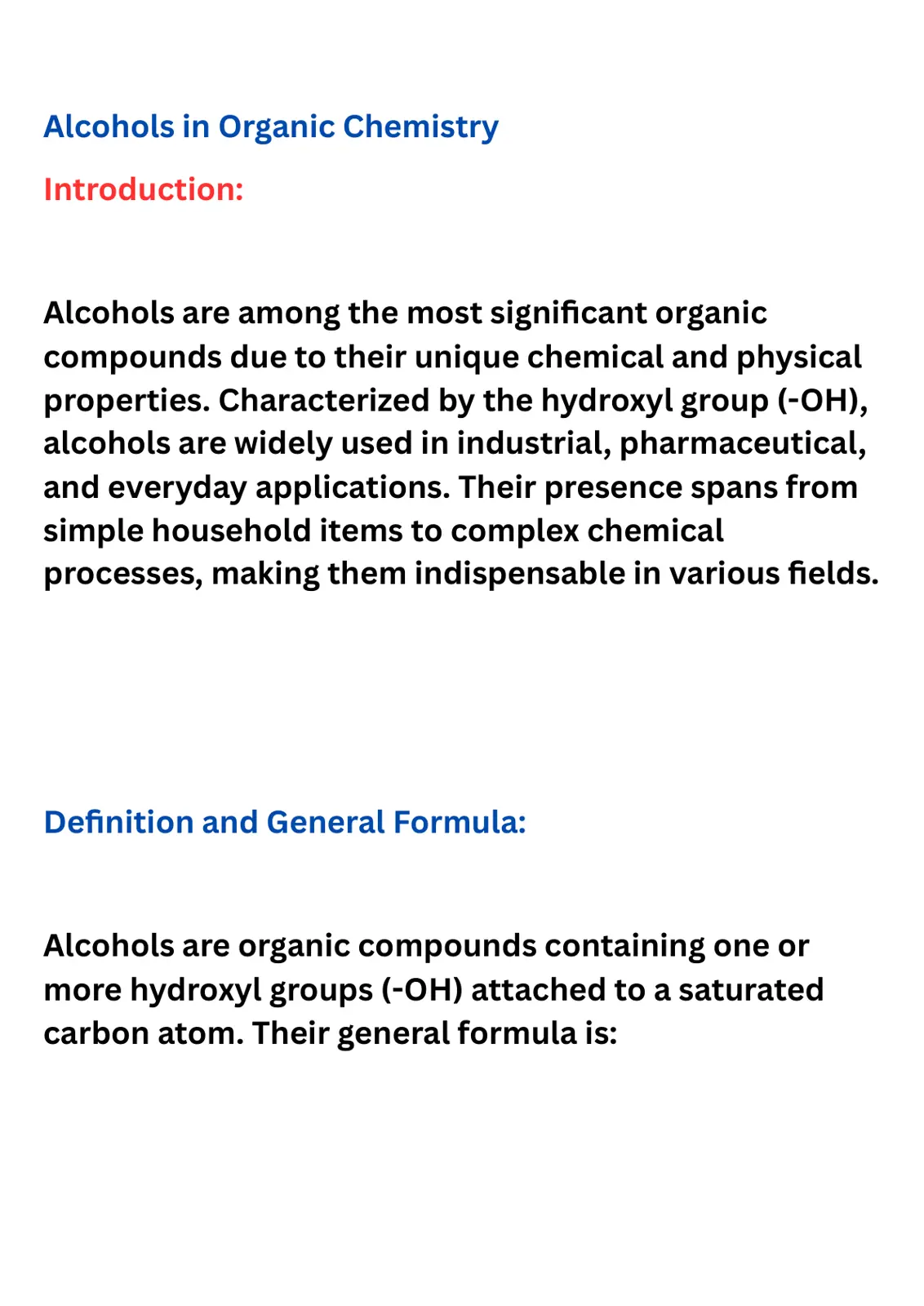 غلاف تقرير Alcohols in Organic Chemistry