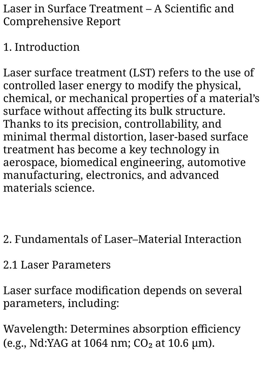 غلاف تقرير Laser in Surface Treatment - A Scientific and Comprehensive Report