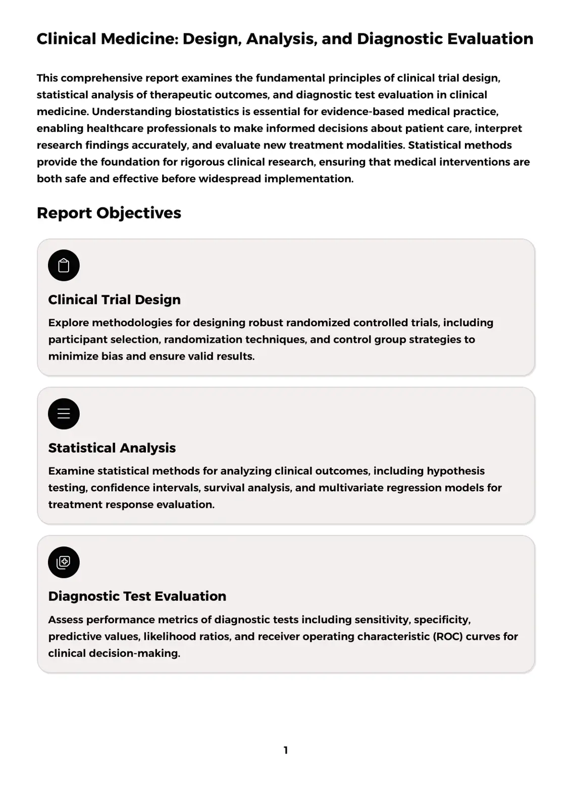 غلاف تقرير Clinical Medicine: Design, Analysis, and Diagnostic Evaluation